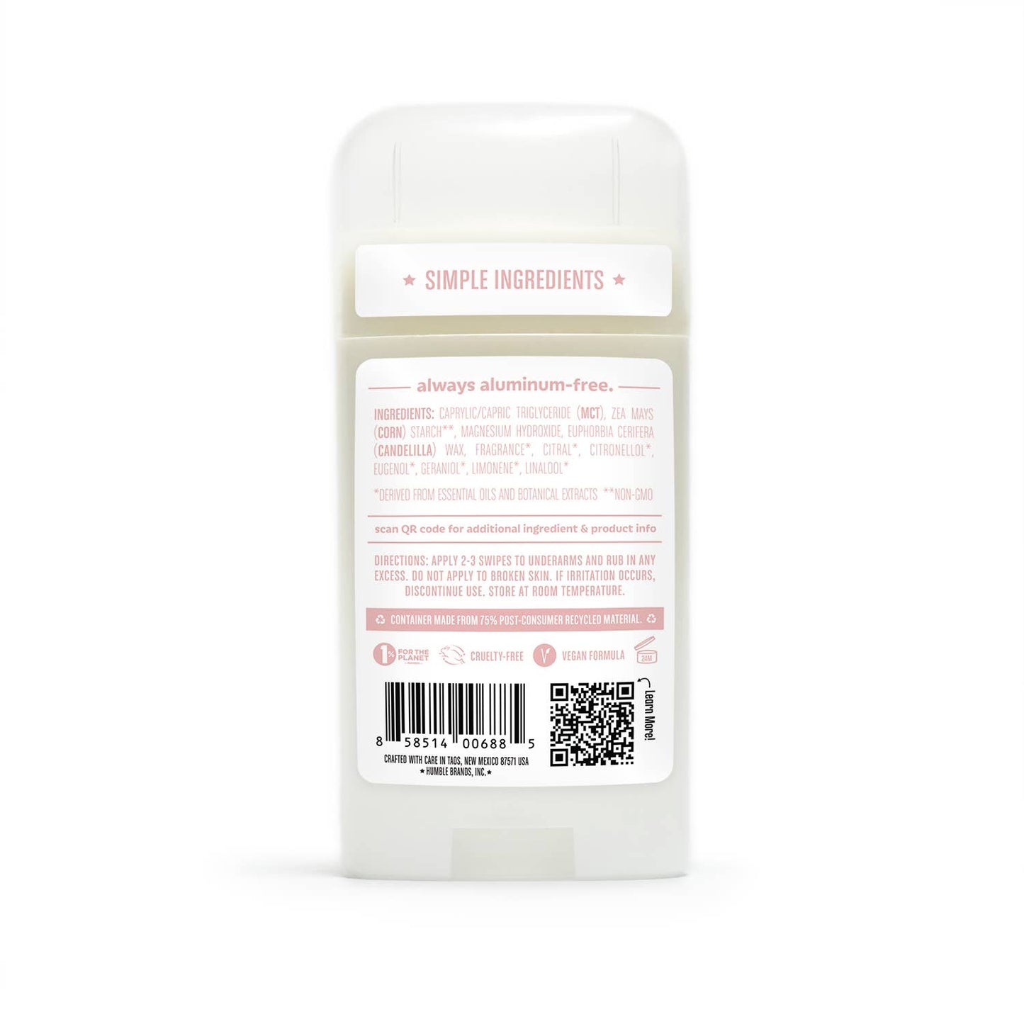 Humble Deodorant Vegan & Sensitive | Moroccan Rose