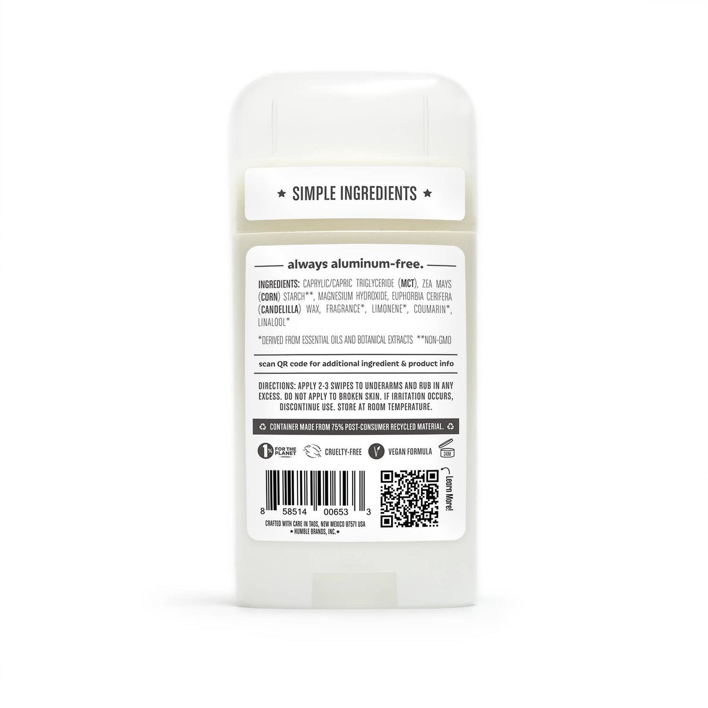 Humble Deodorant Vegan & Sensitive | Palo Santo & Frankincense
