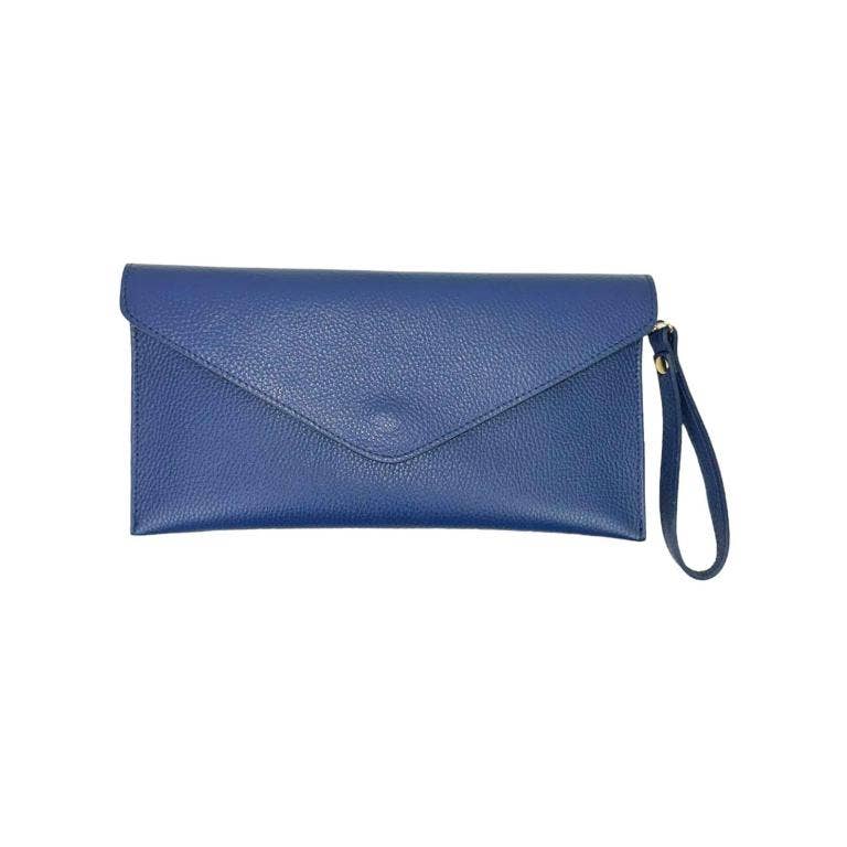 Leather Magnetic Flap Clutch Handbag