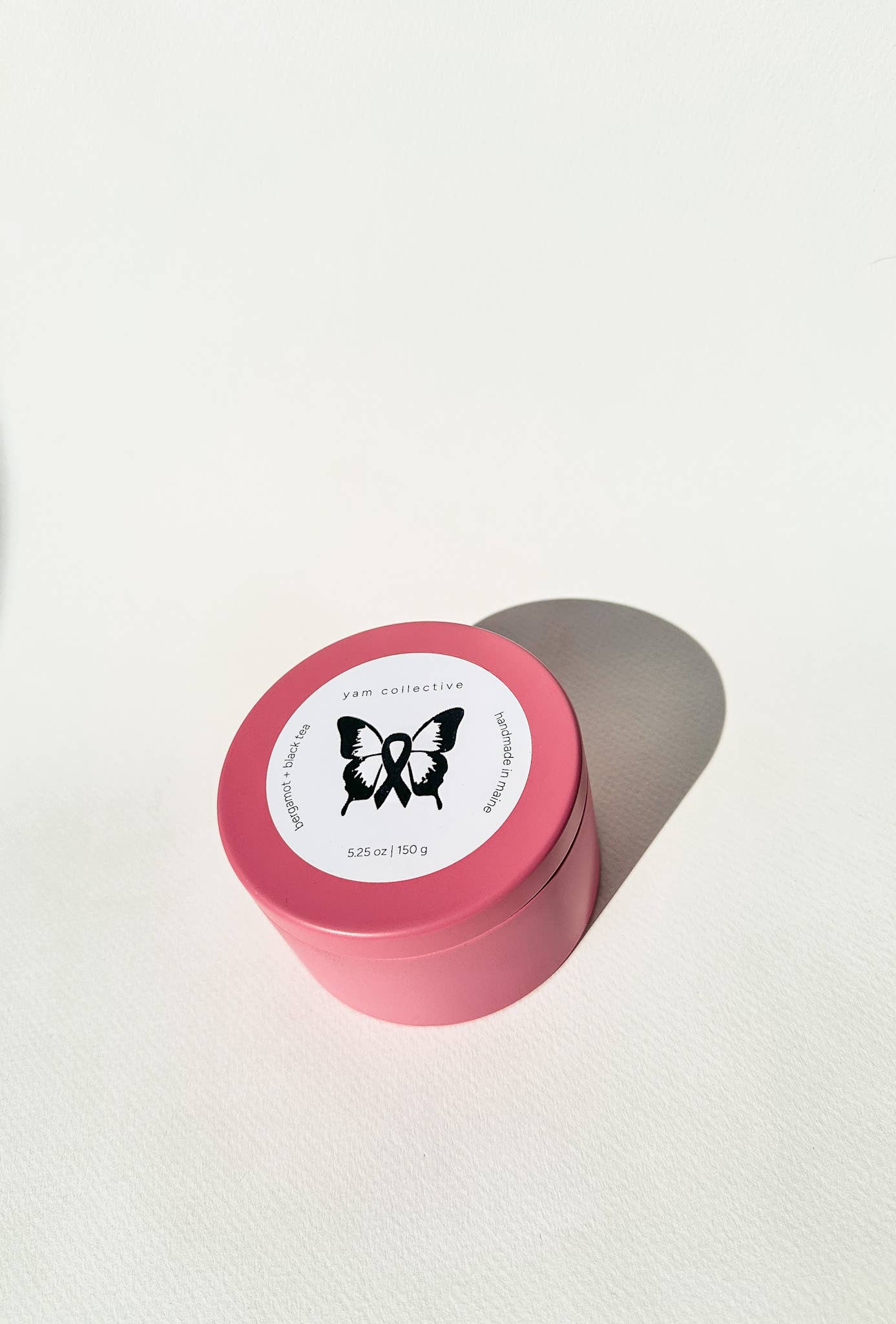 Breast Cancer Awareness Flamingo Pink Candle Tin | Bergamot + Black Tea