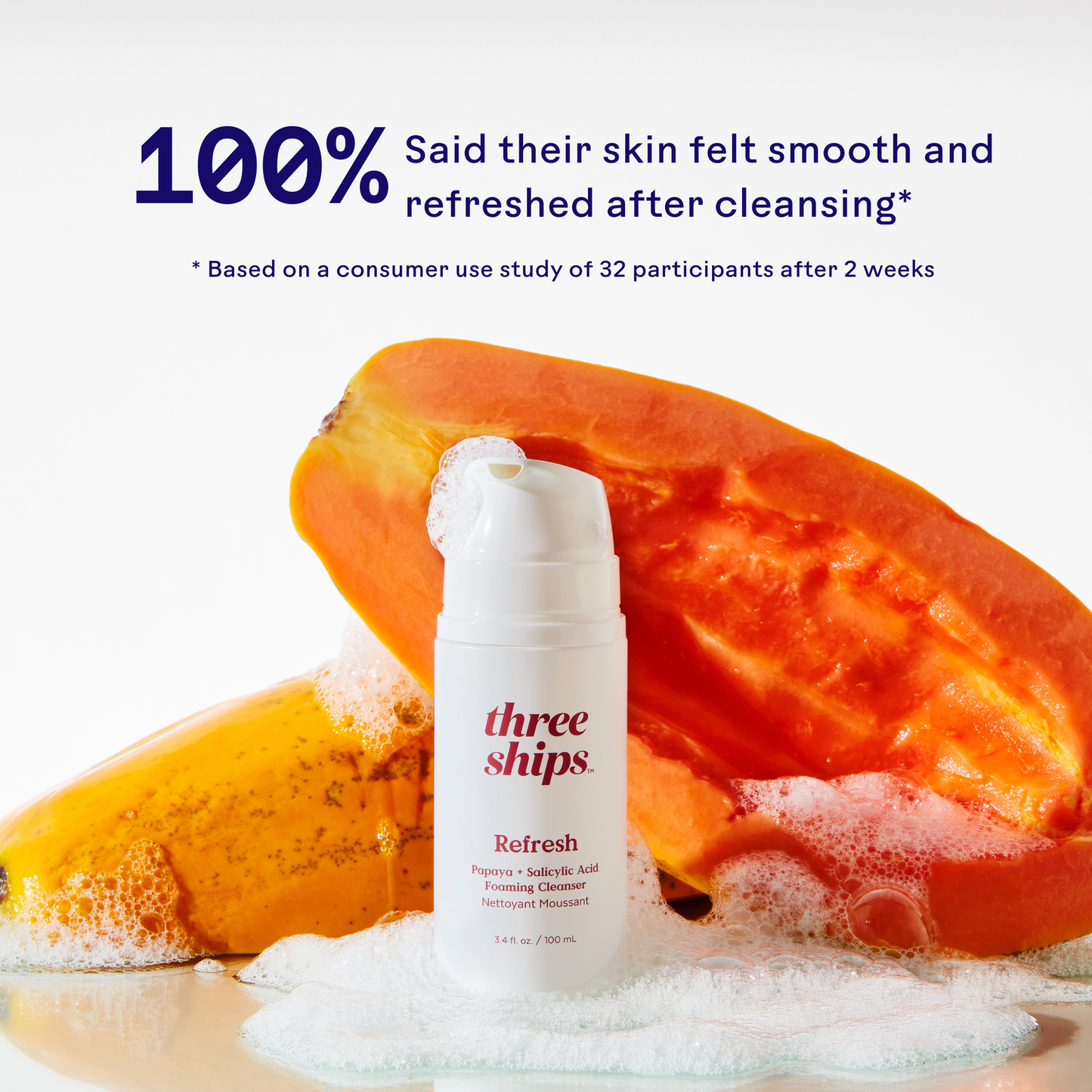 Three Ships Beauty Refresh Papaya + Salicylic Acid Cleanser (100mL)