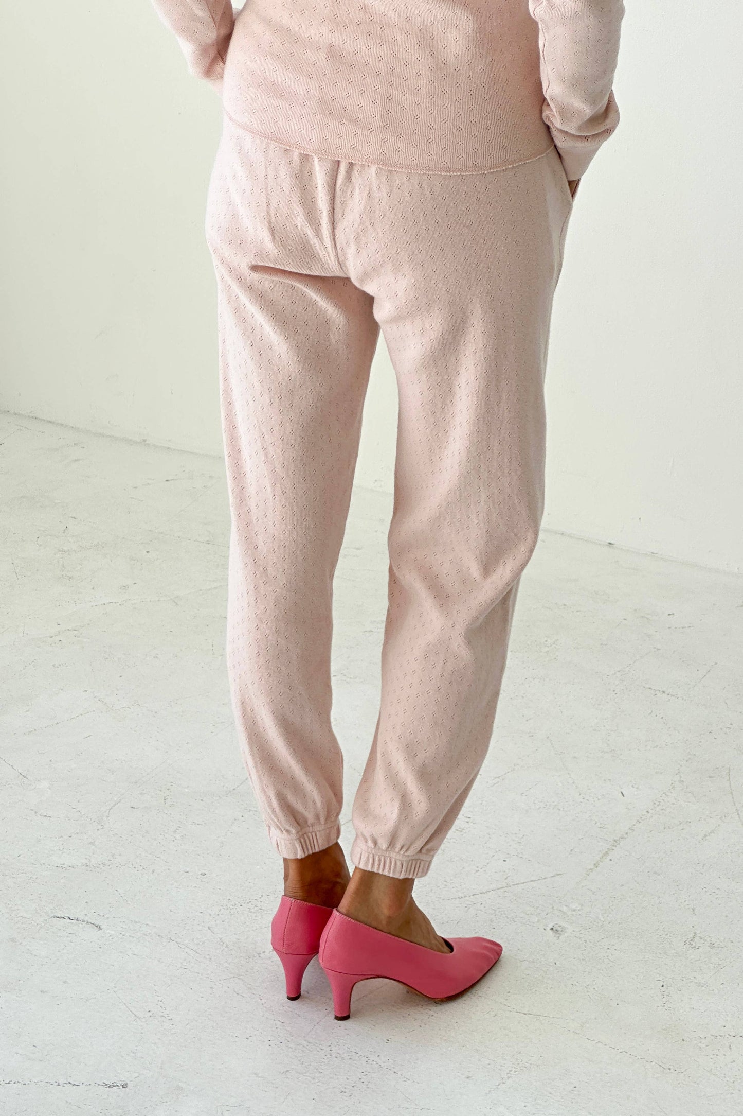 Pointelle Serene Jogger | Baby Pink