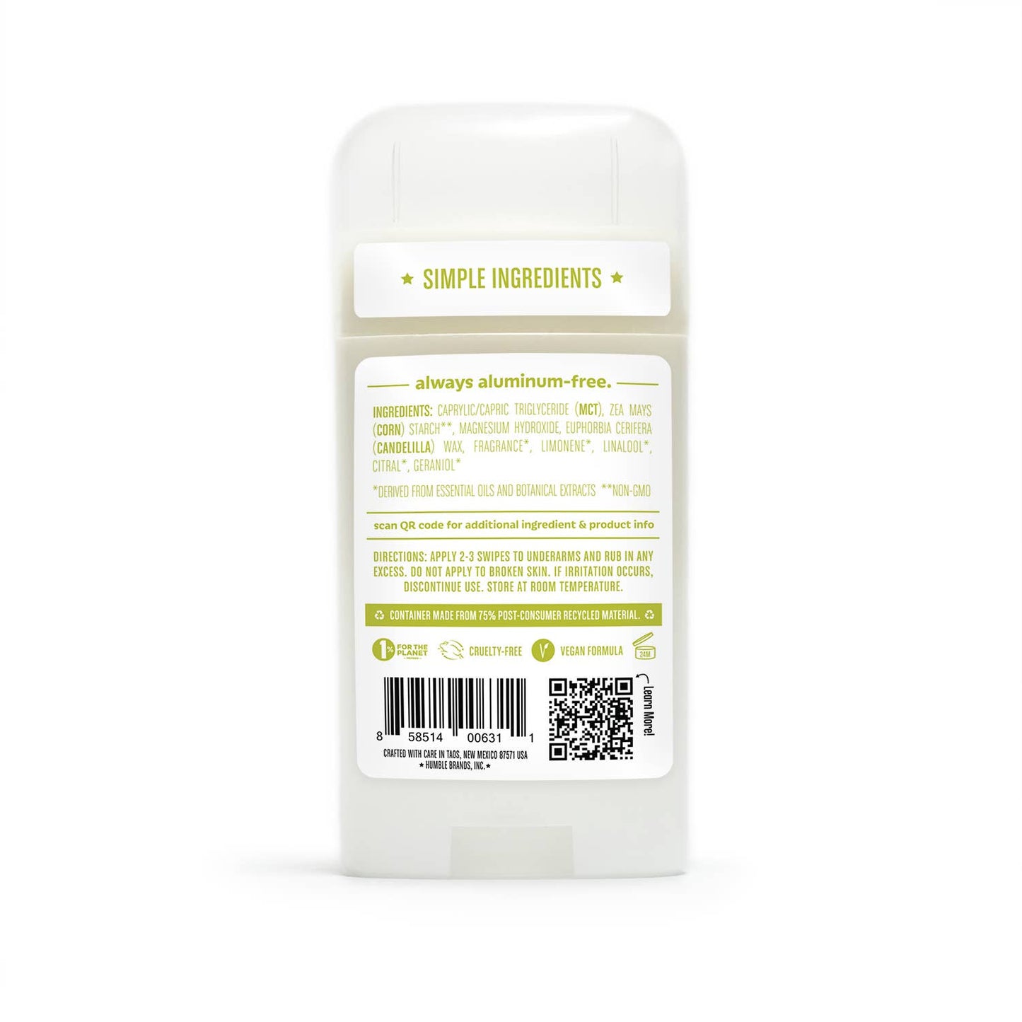 Humble Deodorant Vegan & Sensitive | Bergamot & Ginger