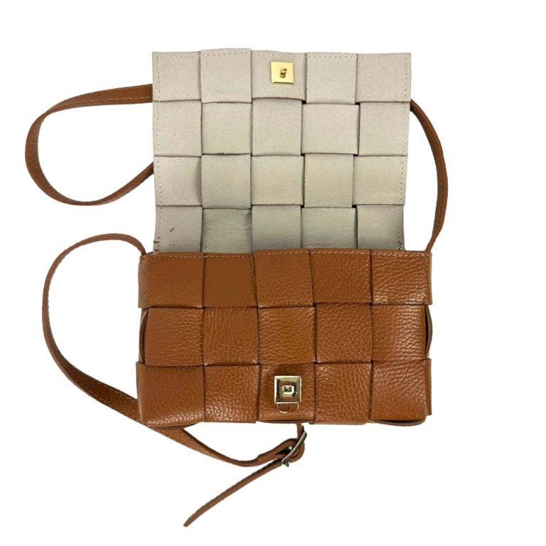 Woven Leather Shoulder Bag