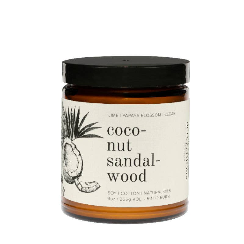 Coconut Sandalwood | Natural Soy Candle 9 oz