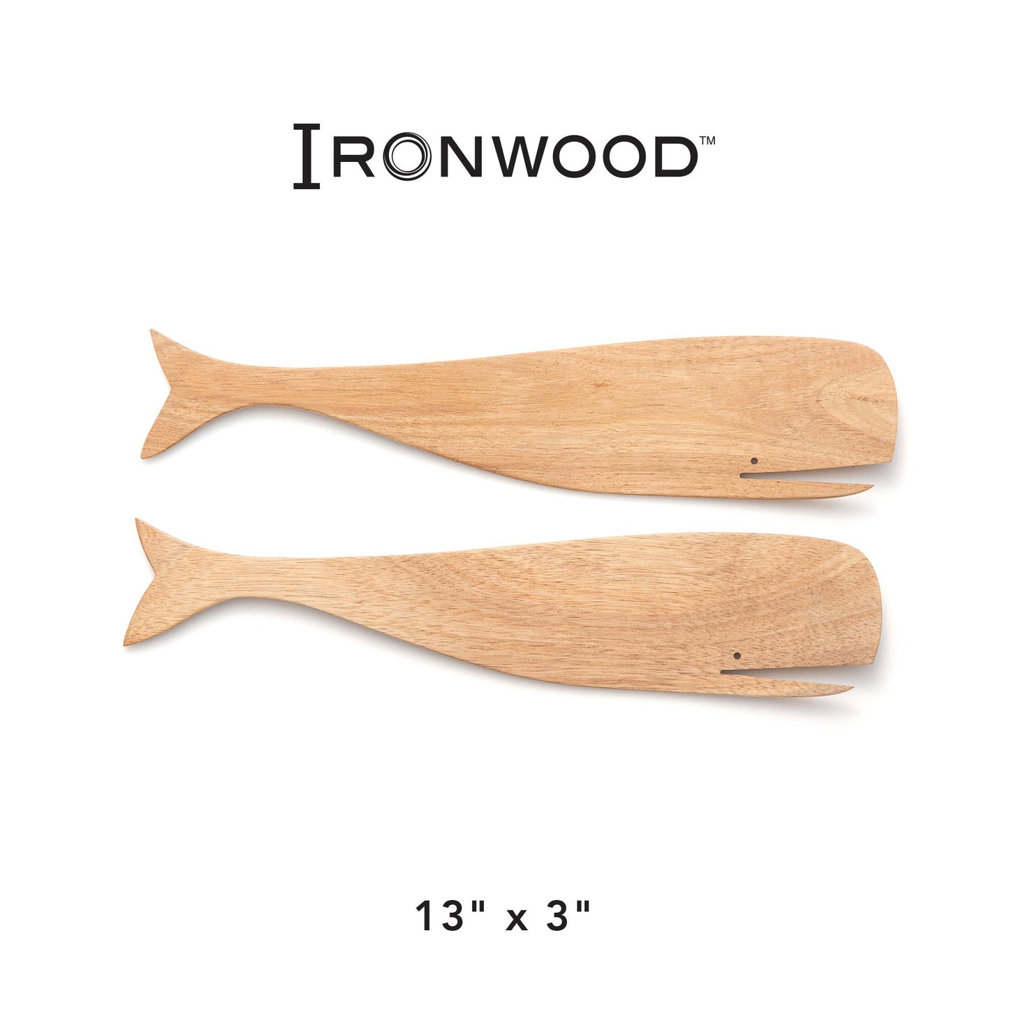 Acacia Wood Whale Salad Utensils