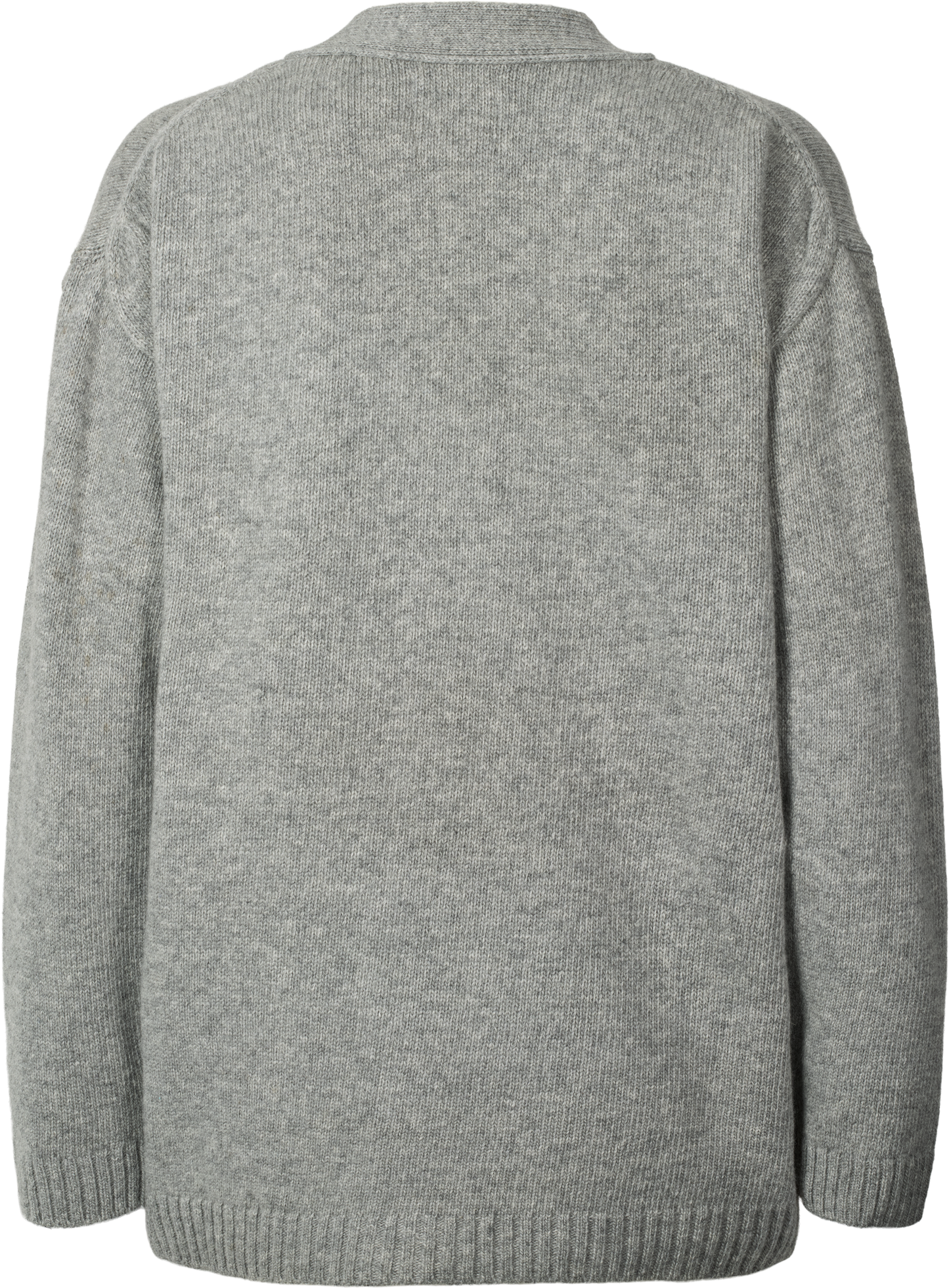 Oversized Lambswool Cardigan | Grey Melange
