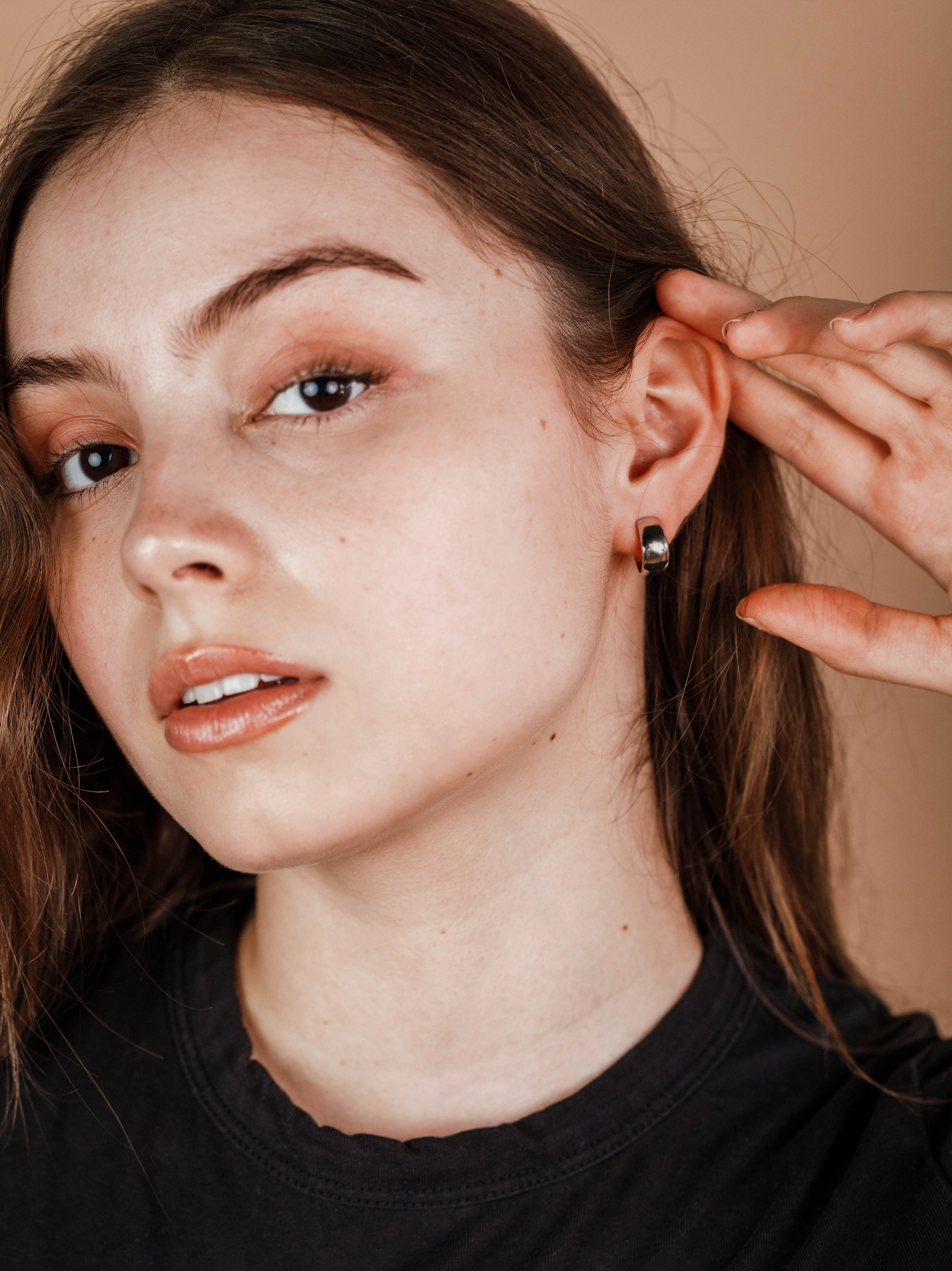 Silver Hoop Earrings | Wide