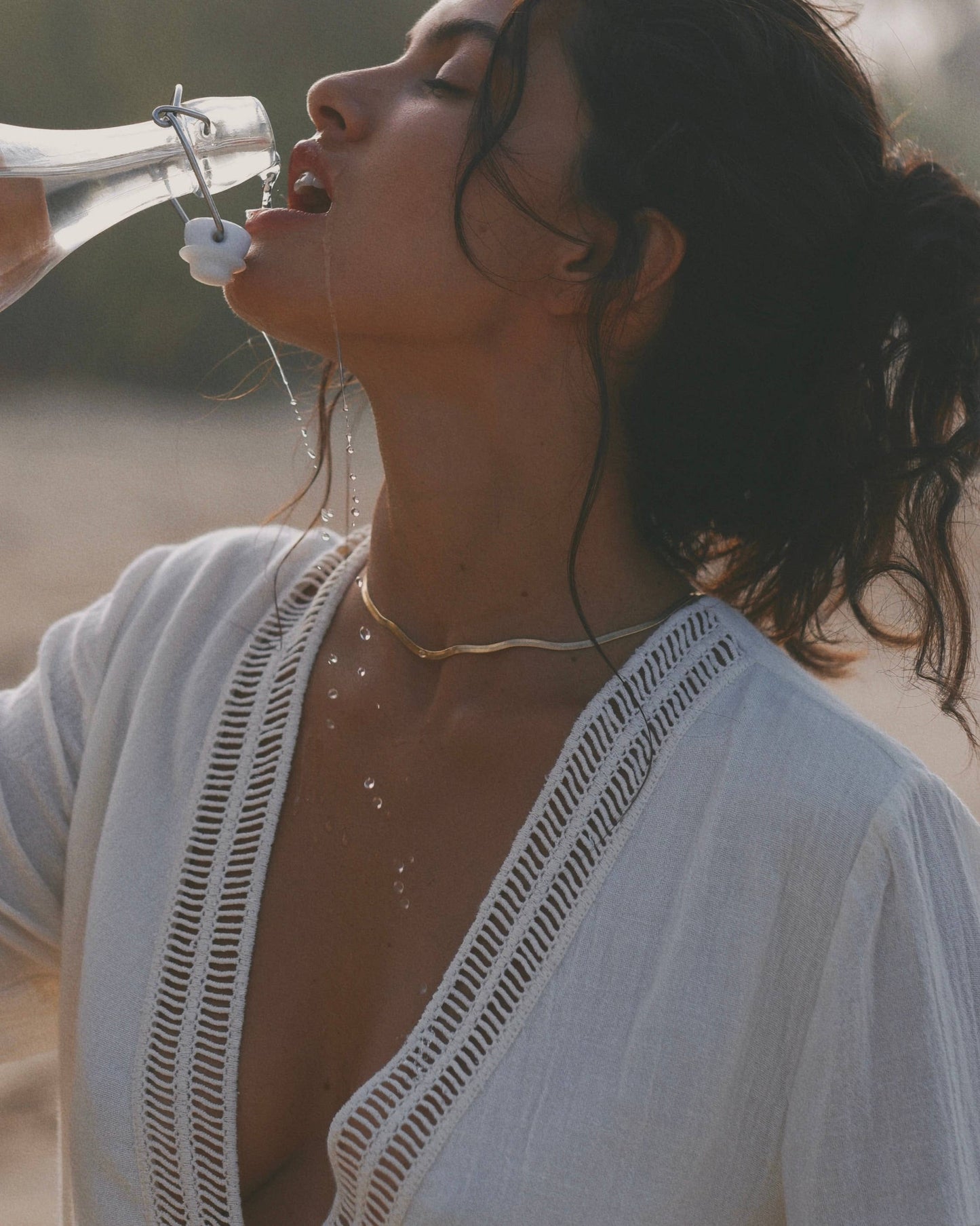 Organic Sustainable Beach Coverup with Lace Details