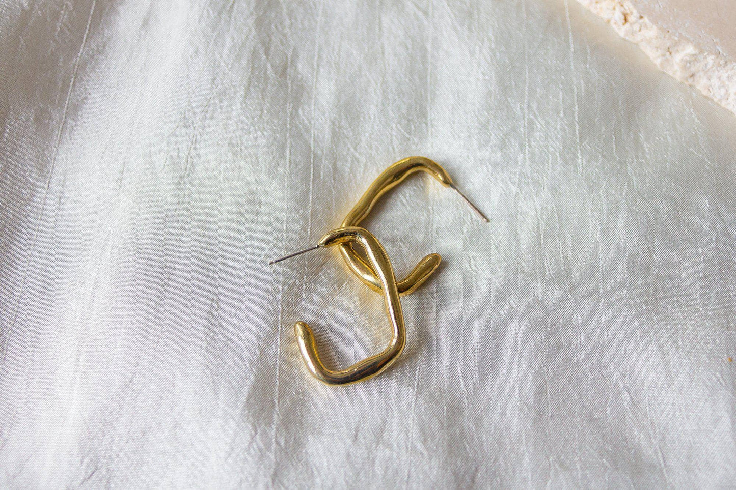 Geometric Classic Recycled Brass Rectangle Hoops