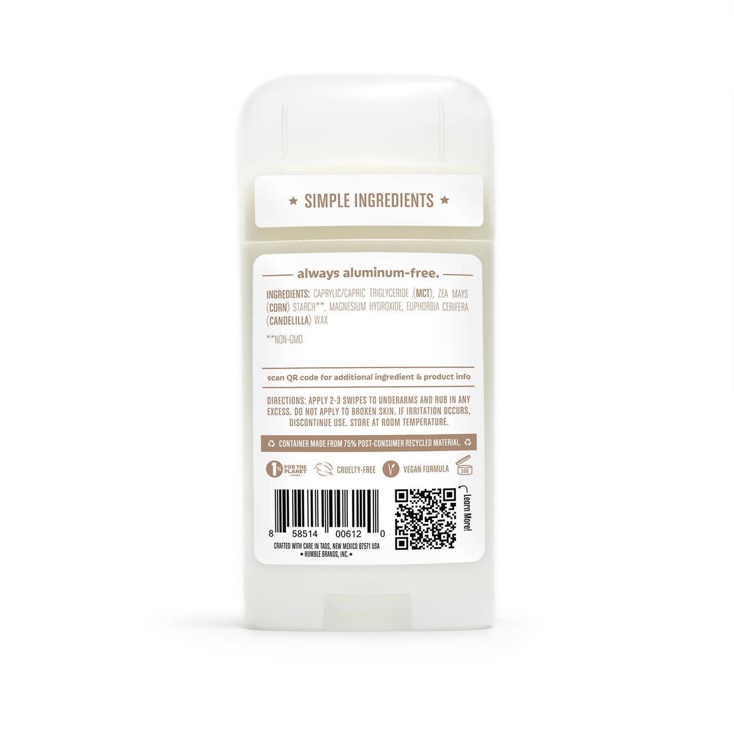 Humble Deodorant Vegan & Sensitive | Unscented