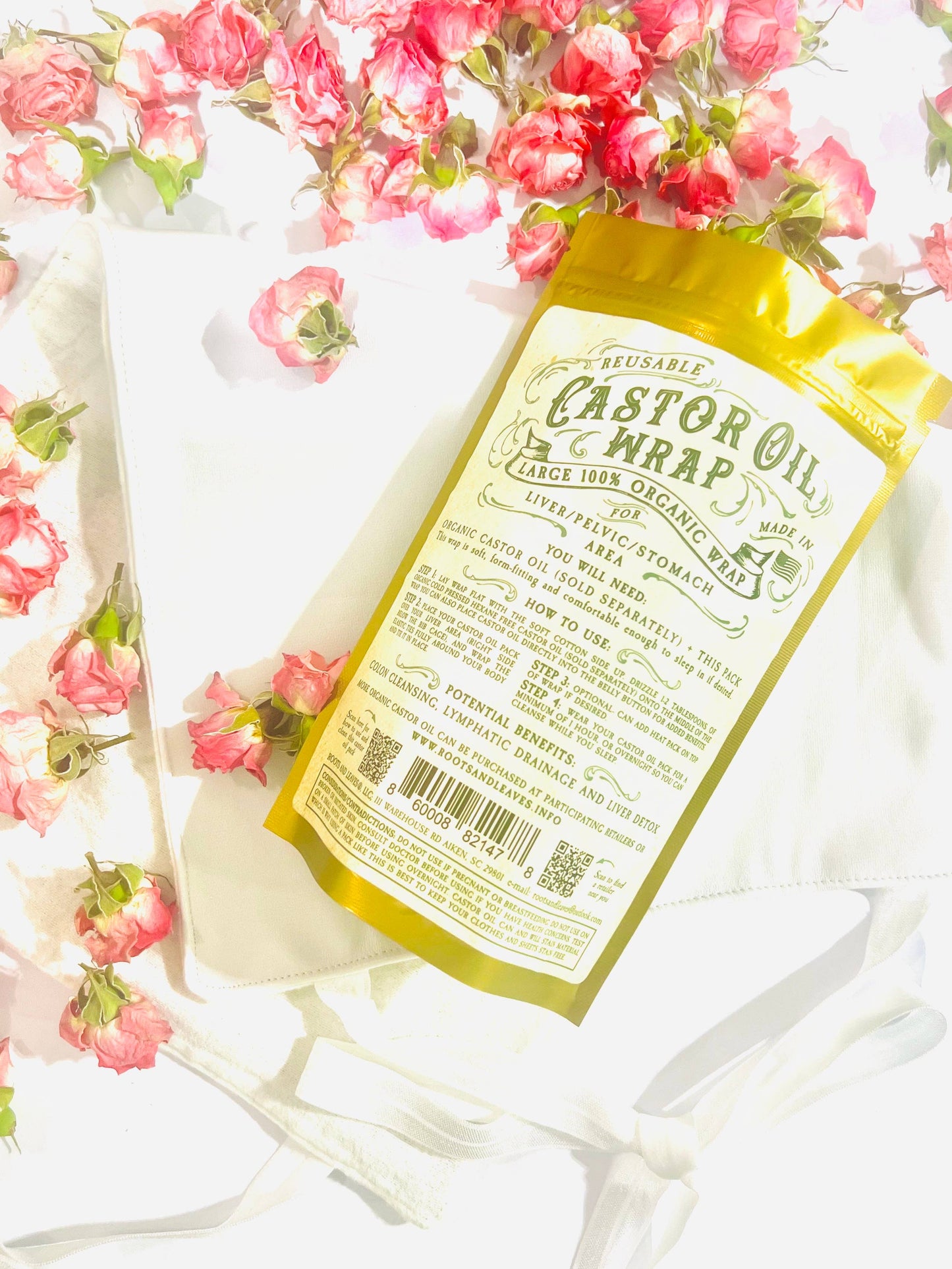 Reusable Castor Oil Wrap | 100% Organic USA Handmade