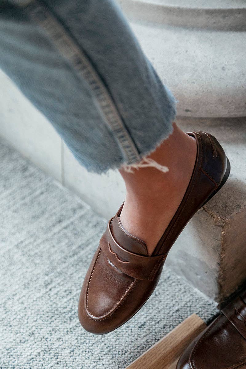 Leather Penny Loafer | Toledo | Chestnut