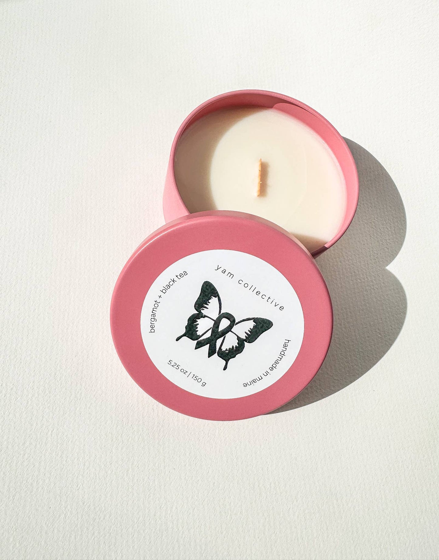 Breast Cancer Awareness Flamingo Pink Candle Tin | Bergamot + Black Tea