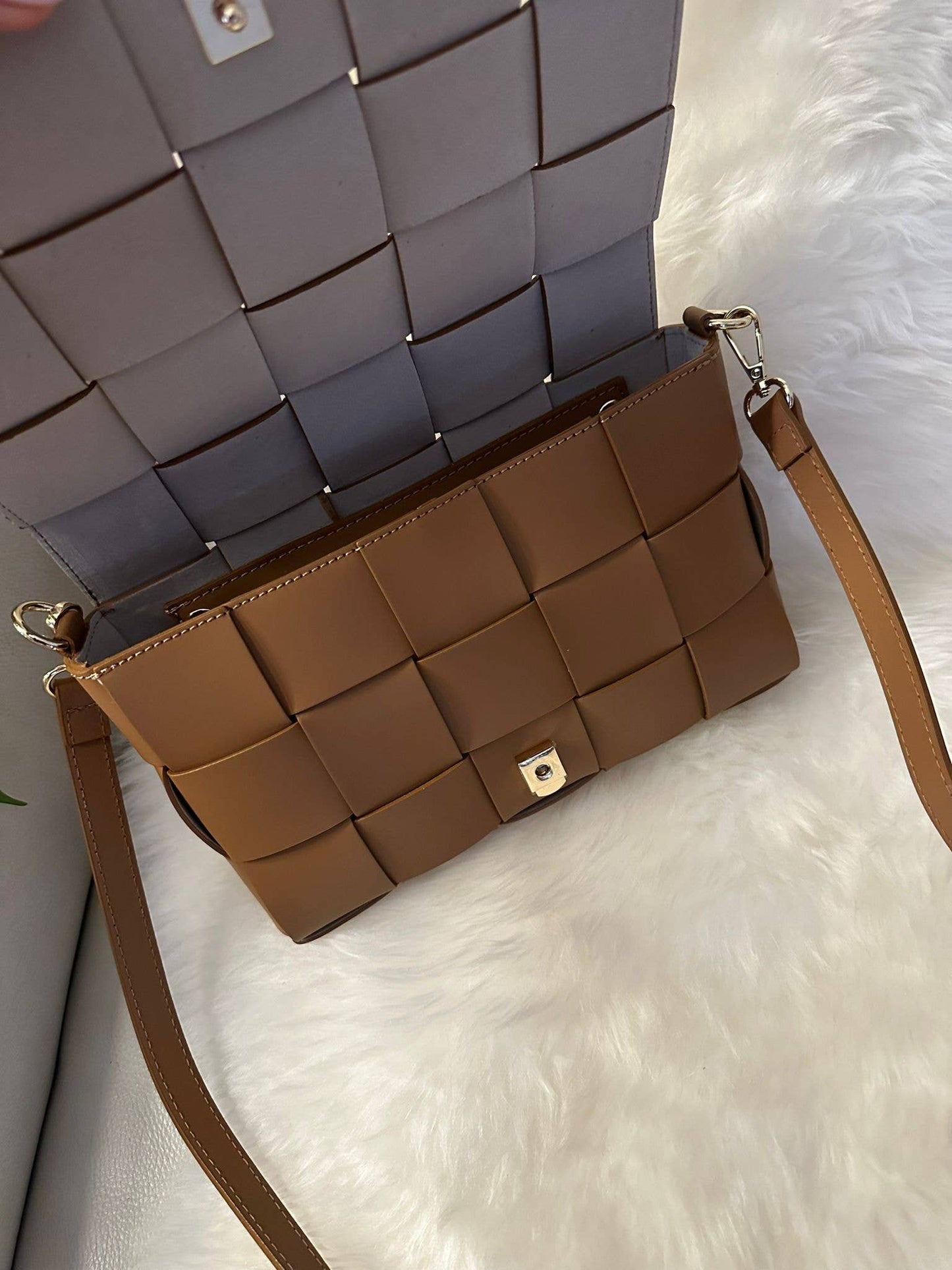 Crossbody Woven Leather Handbag