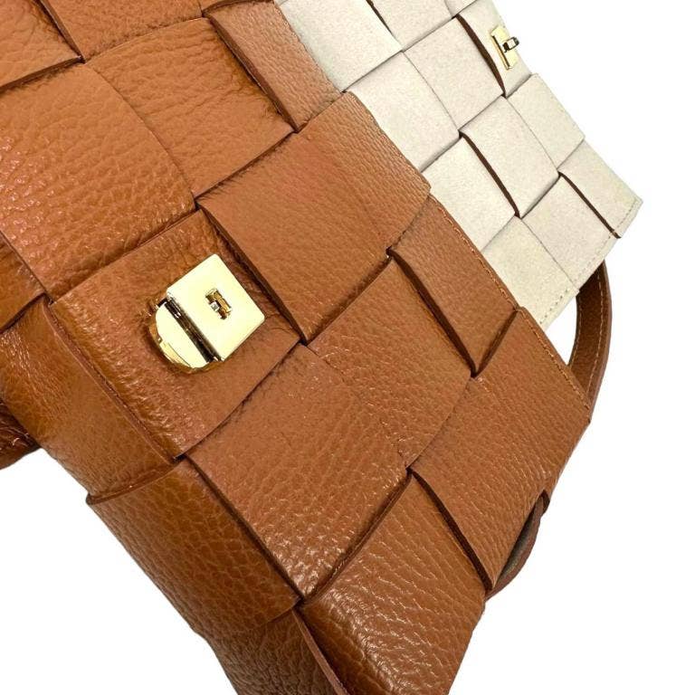 Woven Leather Shoulder Bag