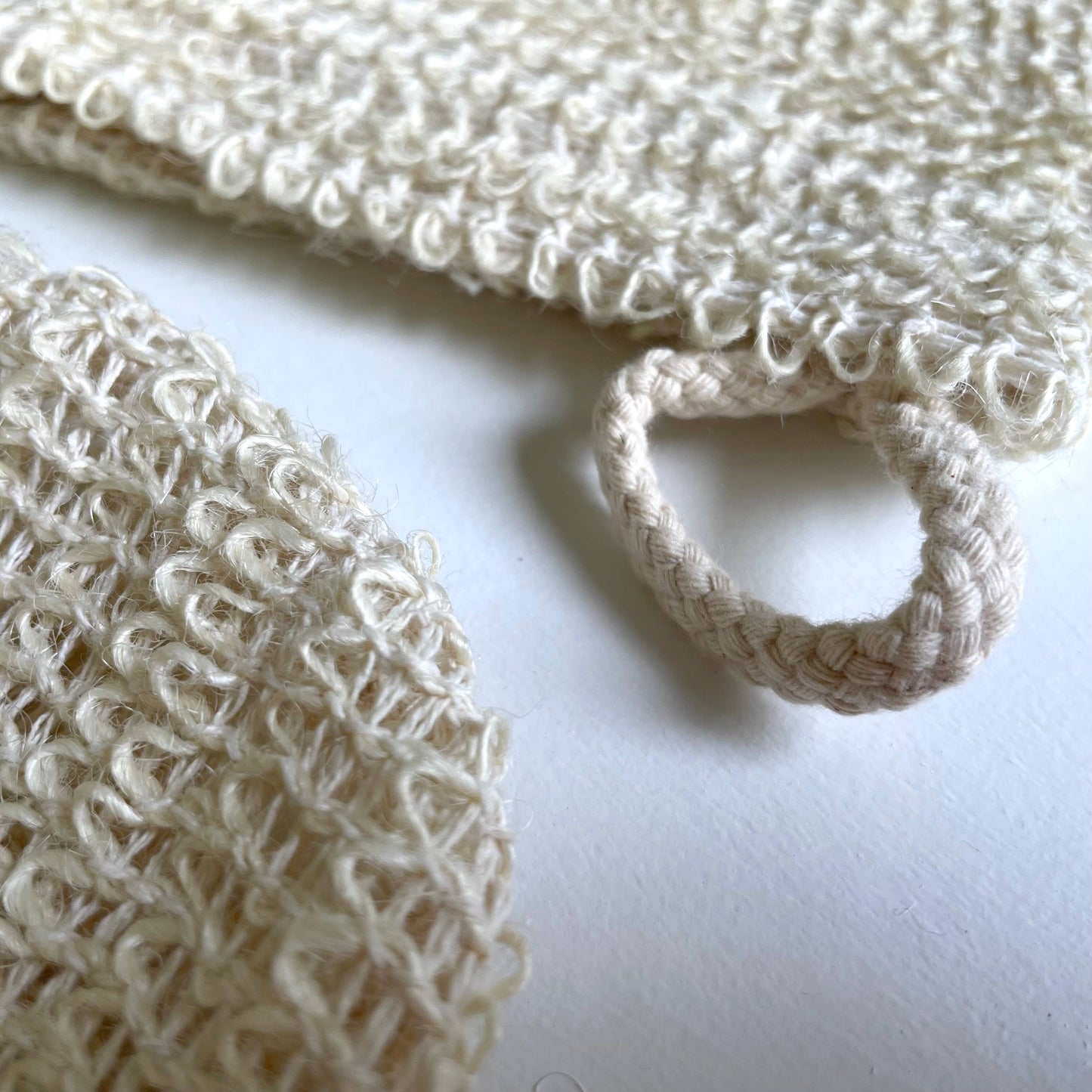 Natural Ramie Sustainable Eco Exfoliating Bath Glove w/ Loop