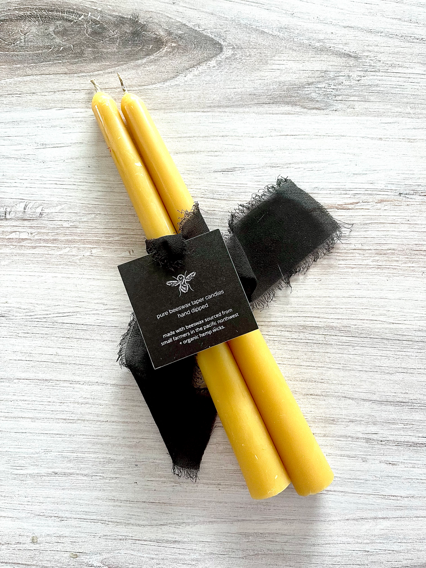 Organic Beeswax 7-8 Inch Tall Taper Candles - Set of 2
