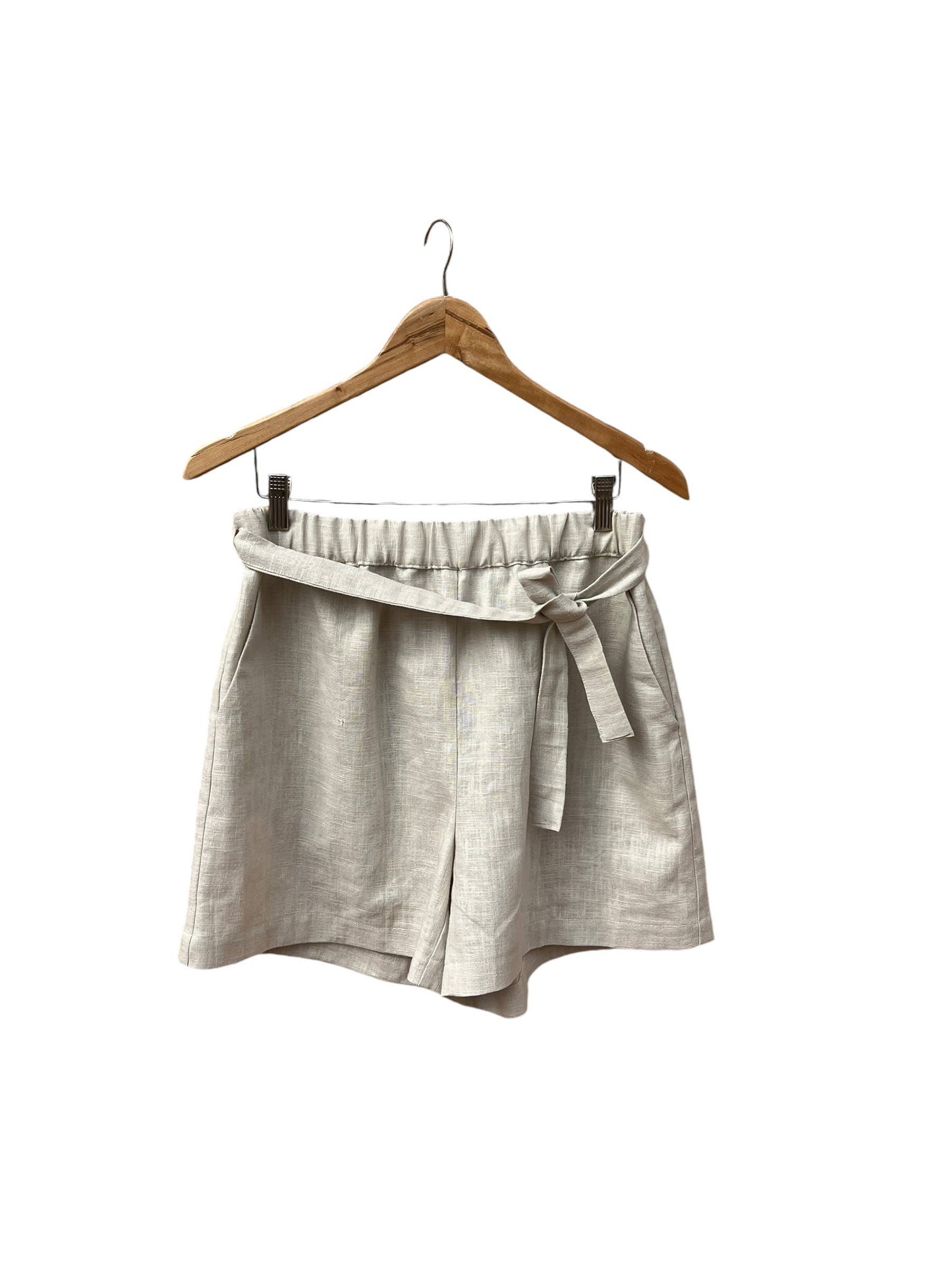 Relaxed Fit Tie Waist Linen Shorts