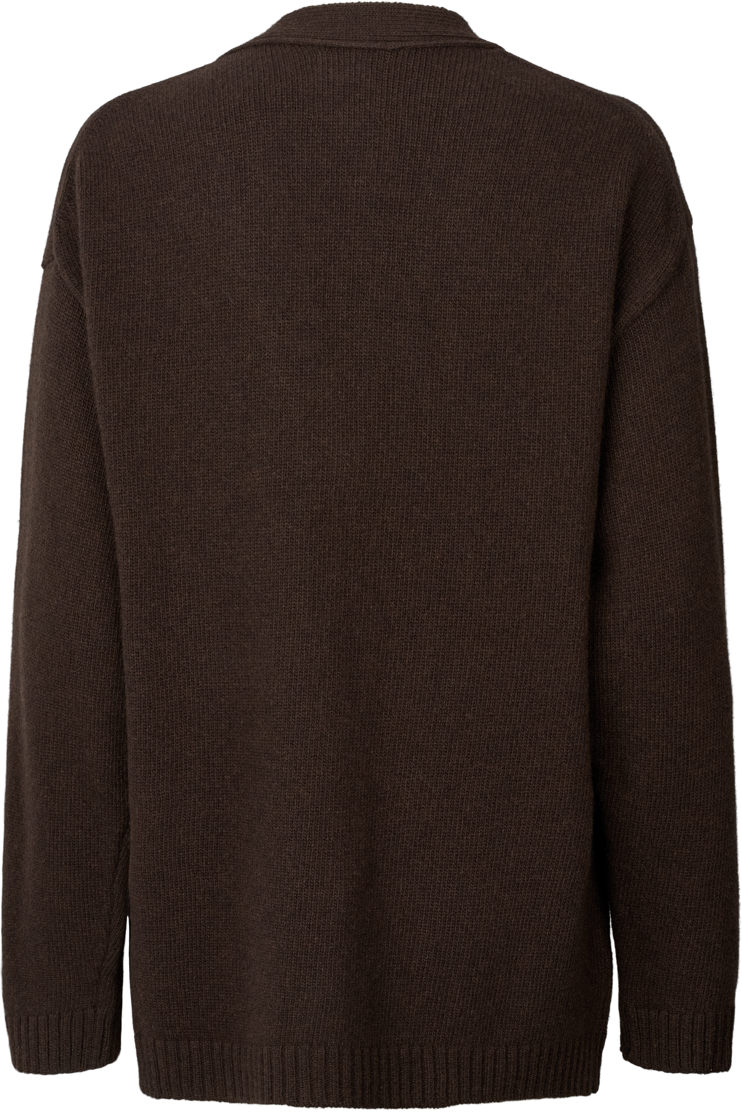 Oversized Lambswool Cardigan | Chocolate