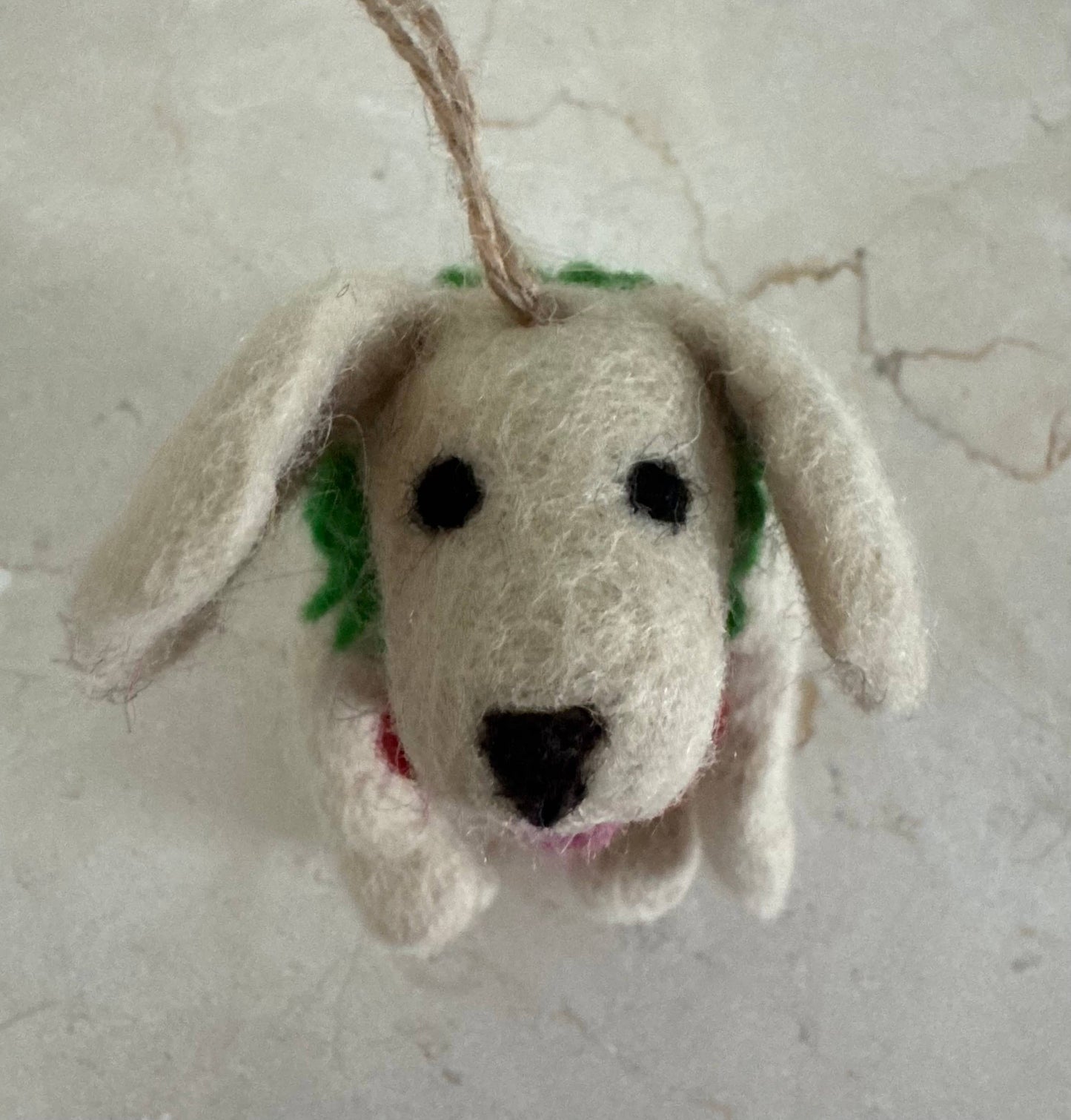 Handmade Felt "Christmas Puddles" Dog Ornament