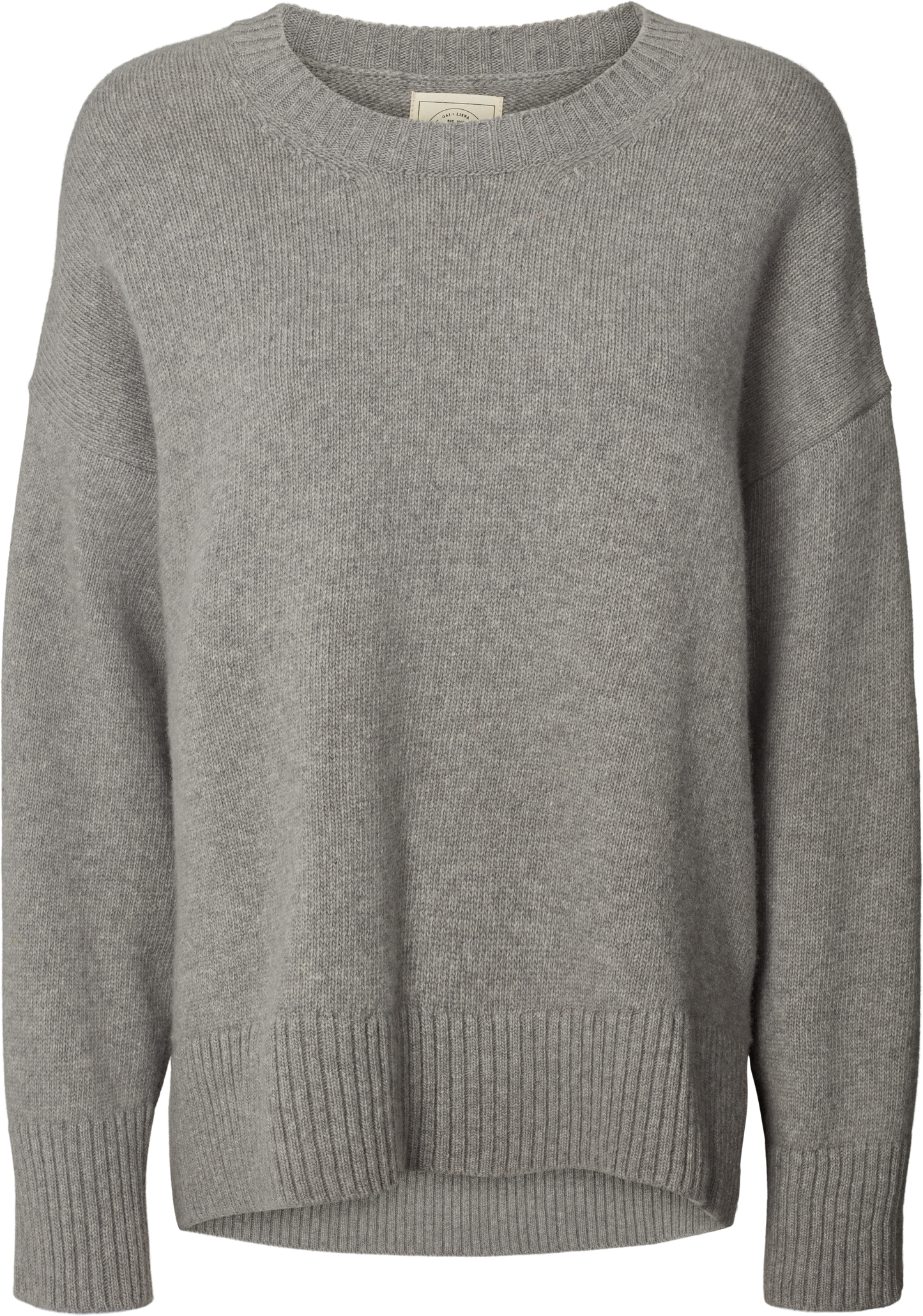 Oversized Lambswool Sweater | Grey Melange