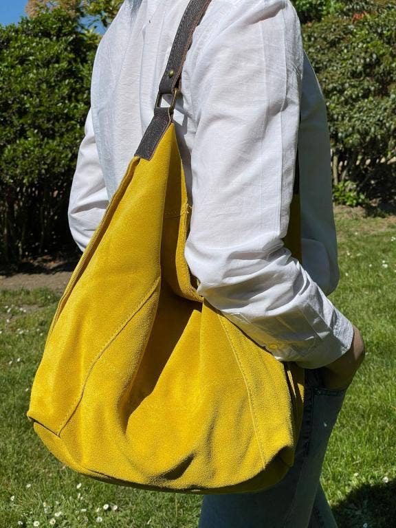 Suede Leather Hobo Bag