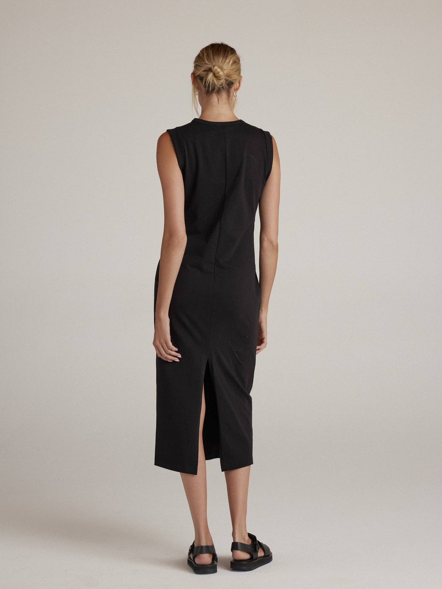 Sleeveless Black "David" Maxi Dress