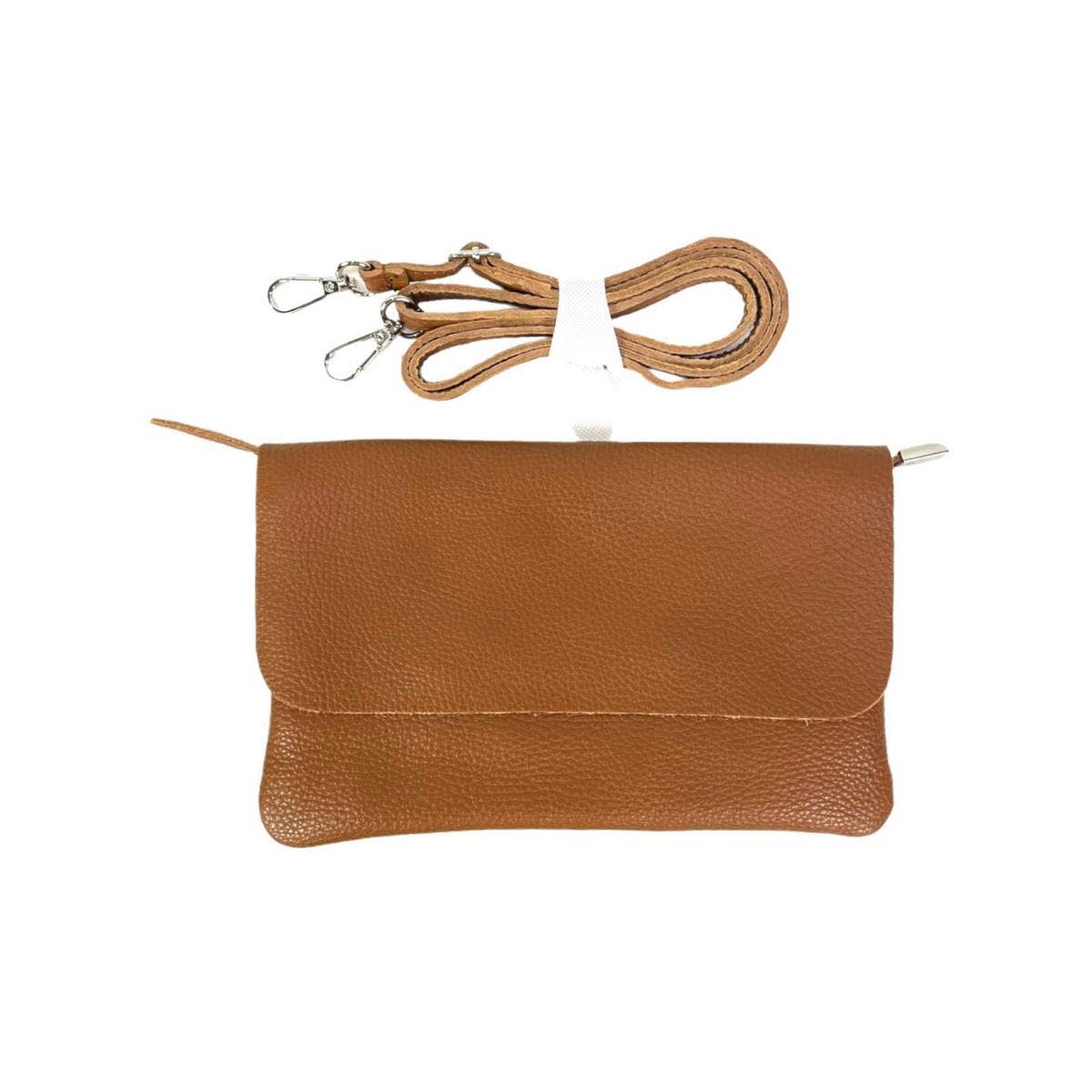 Grain Leather Envelope Clutch Bag