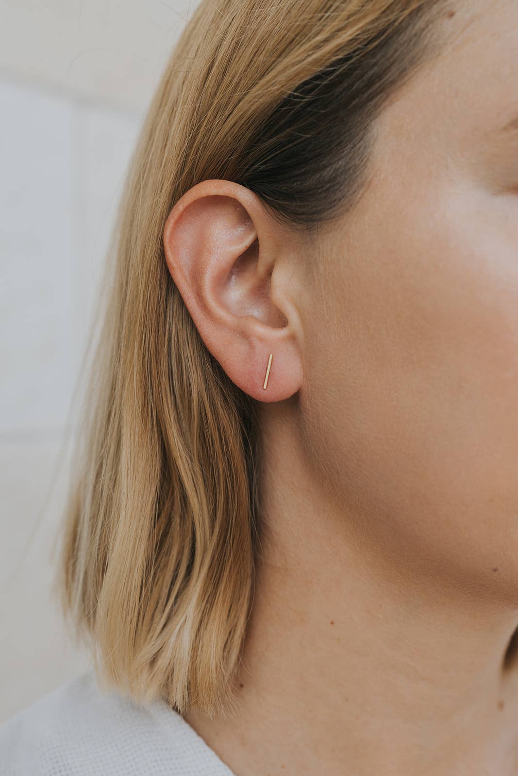 Minimalist Bar Gold Plated Earrings