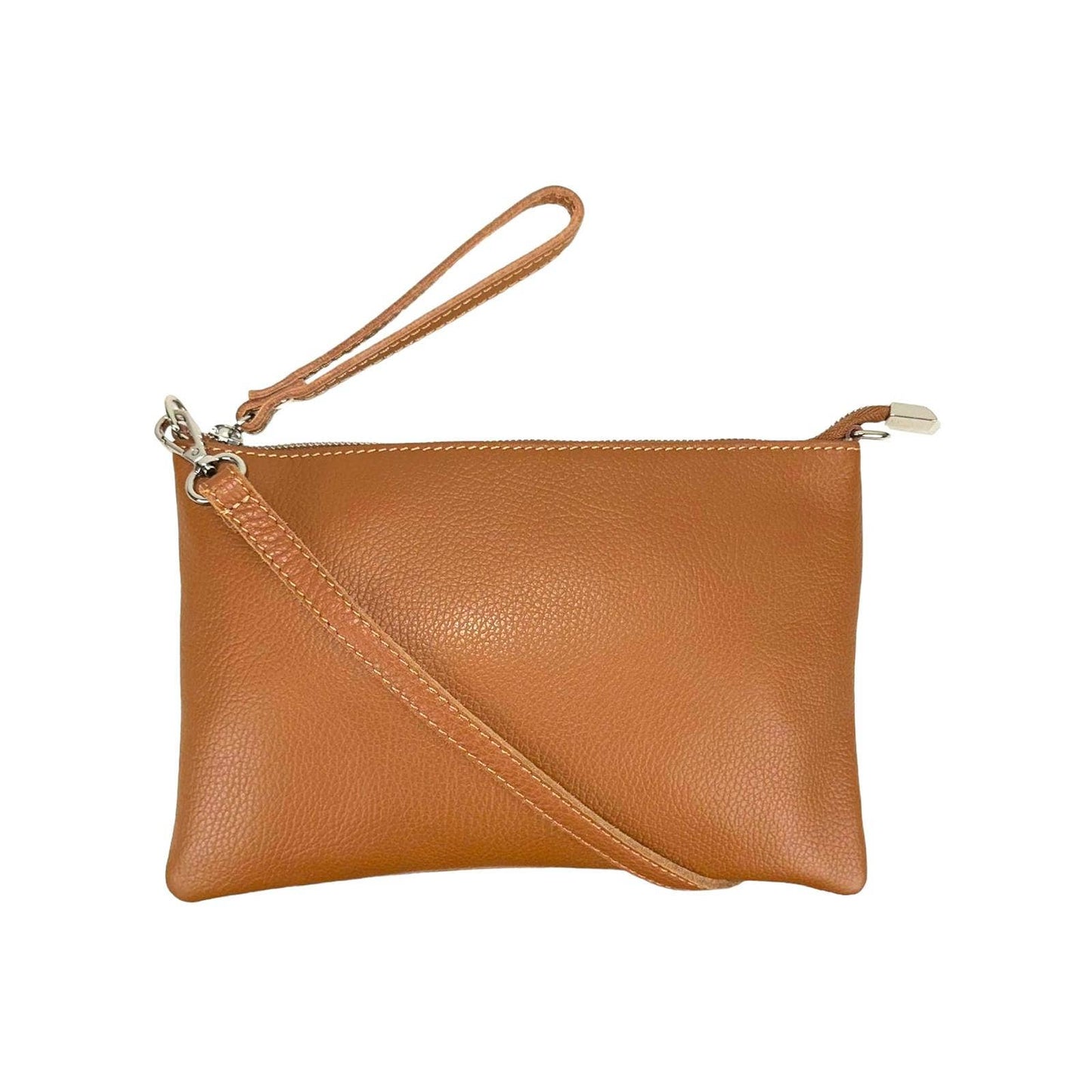 Genuine Leather Clutch Handbag with Adjustable Strap