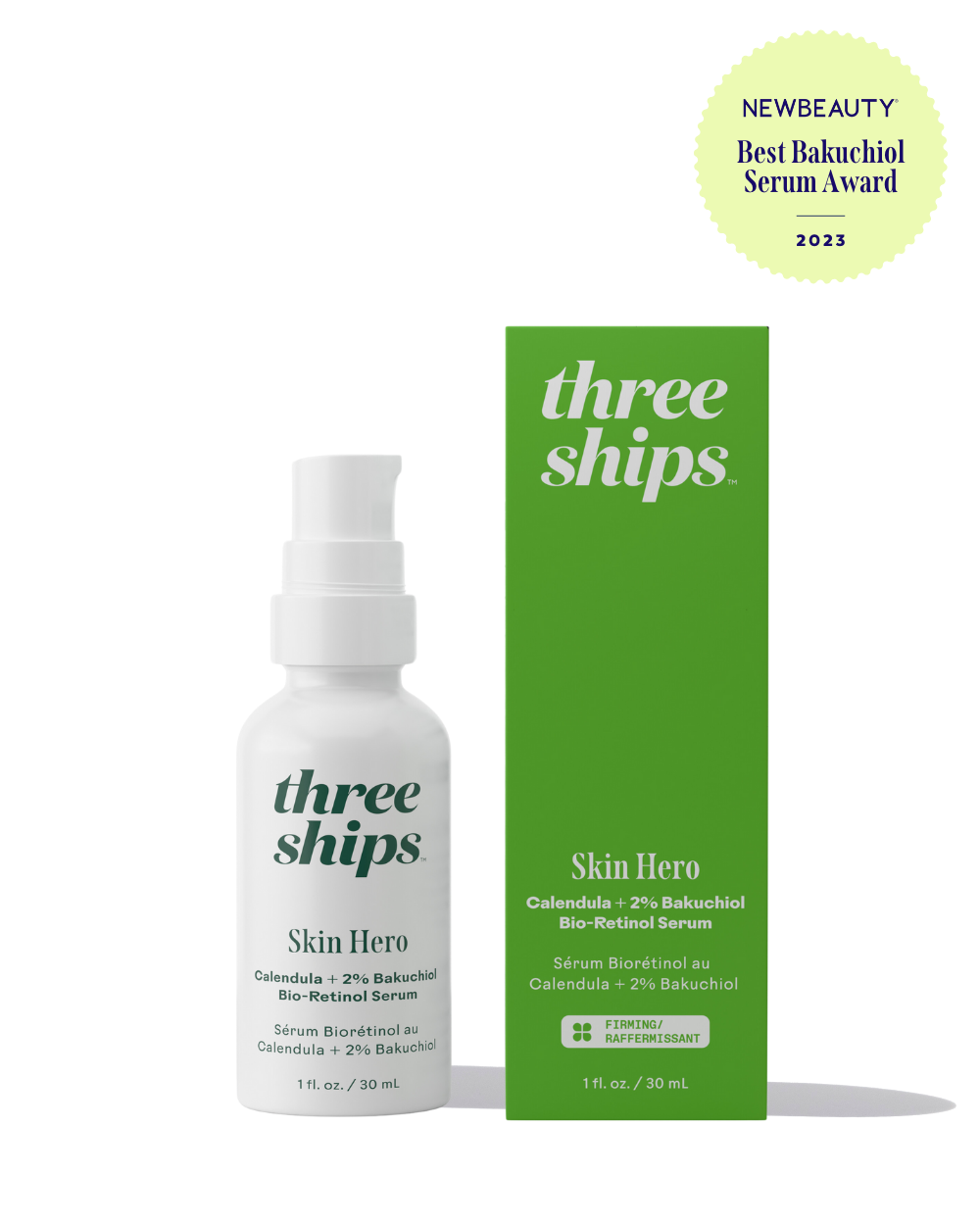 Three Ships Beauty Skin Hero Bakuchiol + Calendula Bio-Retinol Serum (30mL)