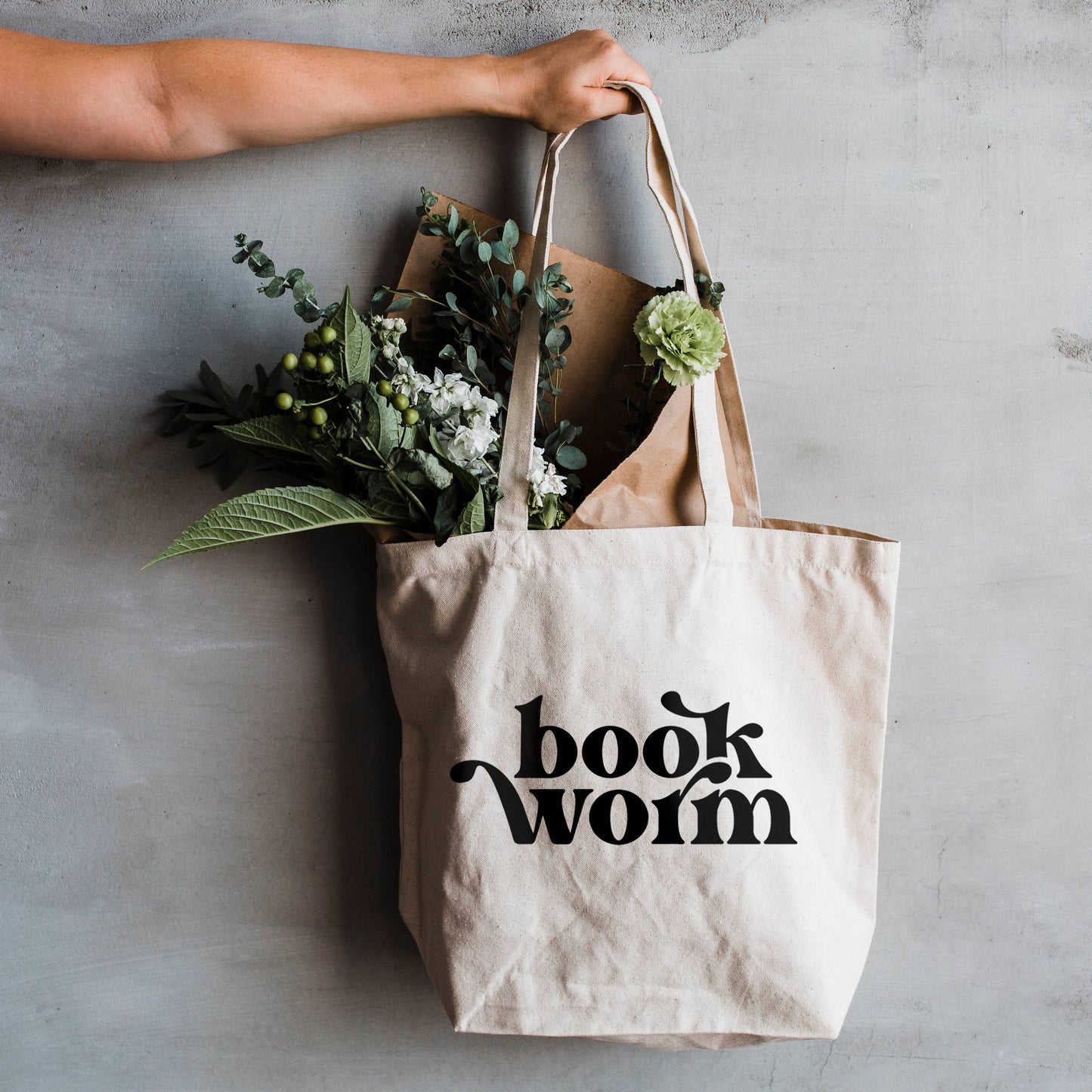 Book Worm Canvas Tote Bag