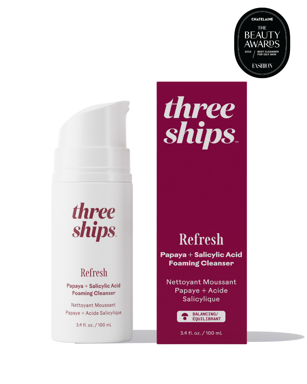 Three Ships Beauty Refresh Papaya + Salicylic Acid Cleanser (100mL)
