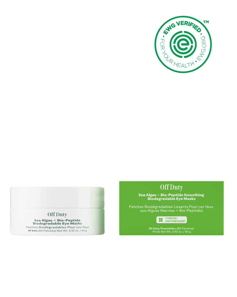 Off Duty Algae + Peptide Smoothing Biodegradable Eye Mask