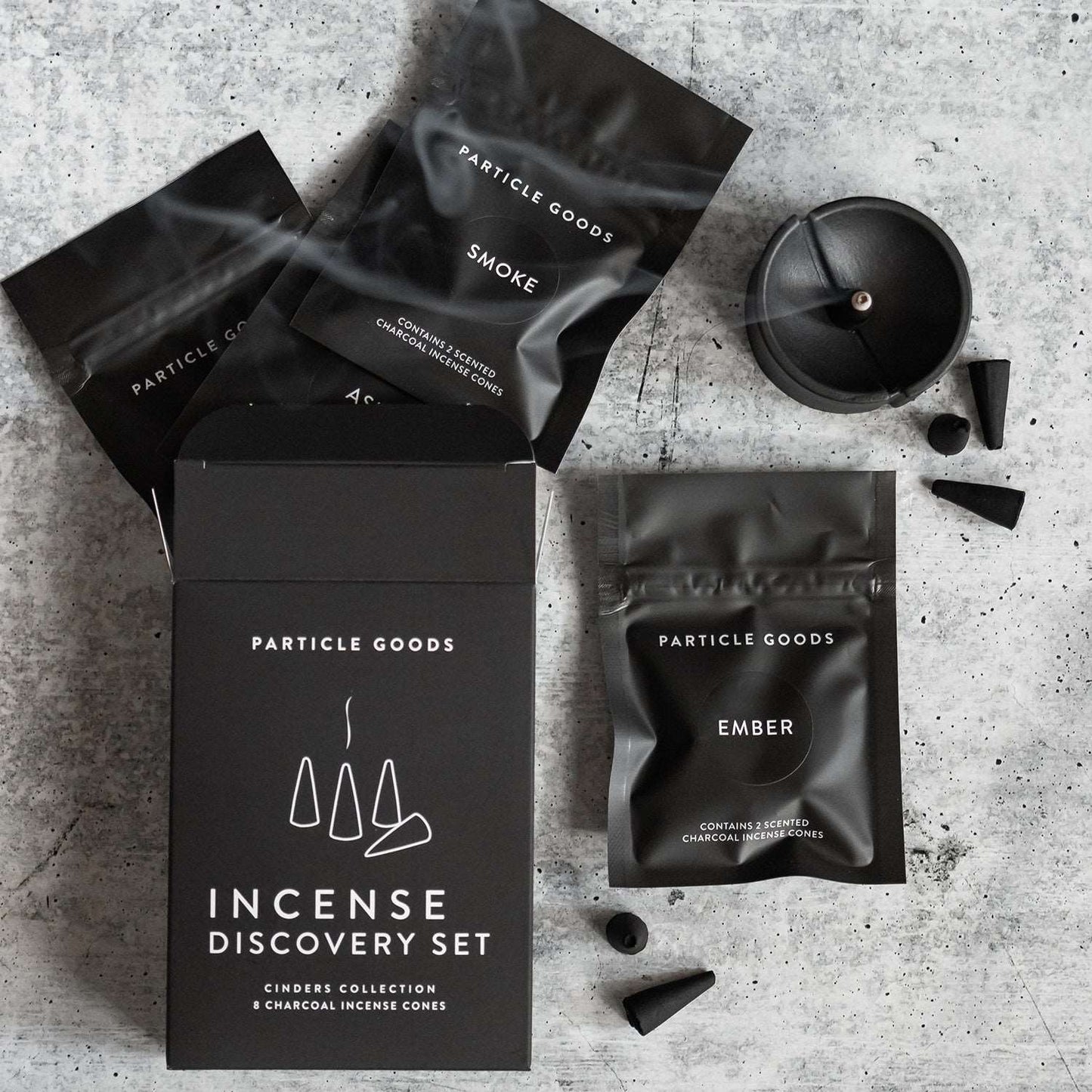 Incense Discovery Set by Particle Goods | Cinders Collection (8 Charcoal Incense Cones)