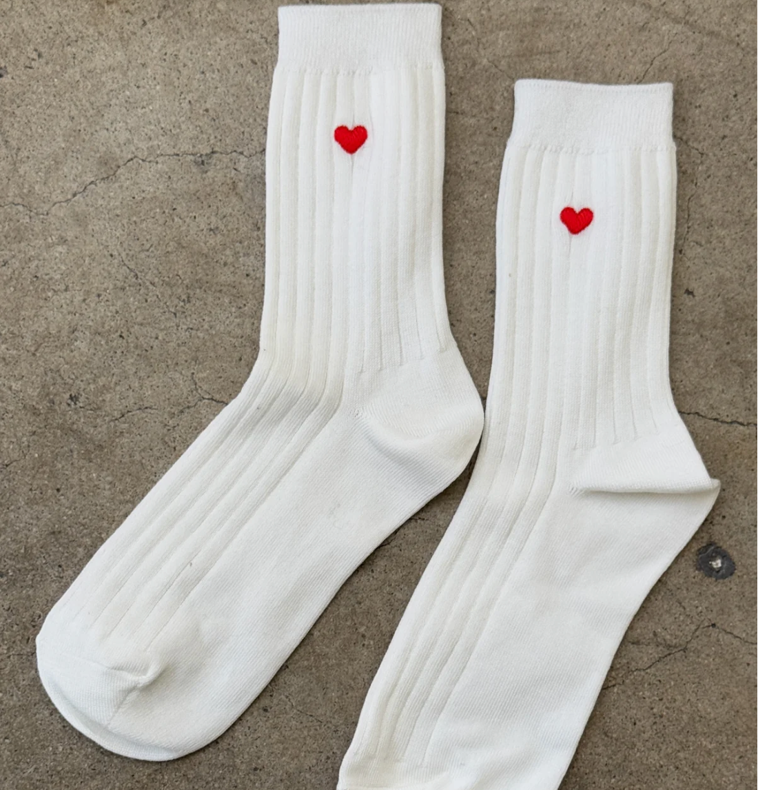 Le Bon Shoppe Her Socks | Classic White + Heart