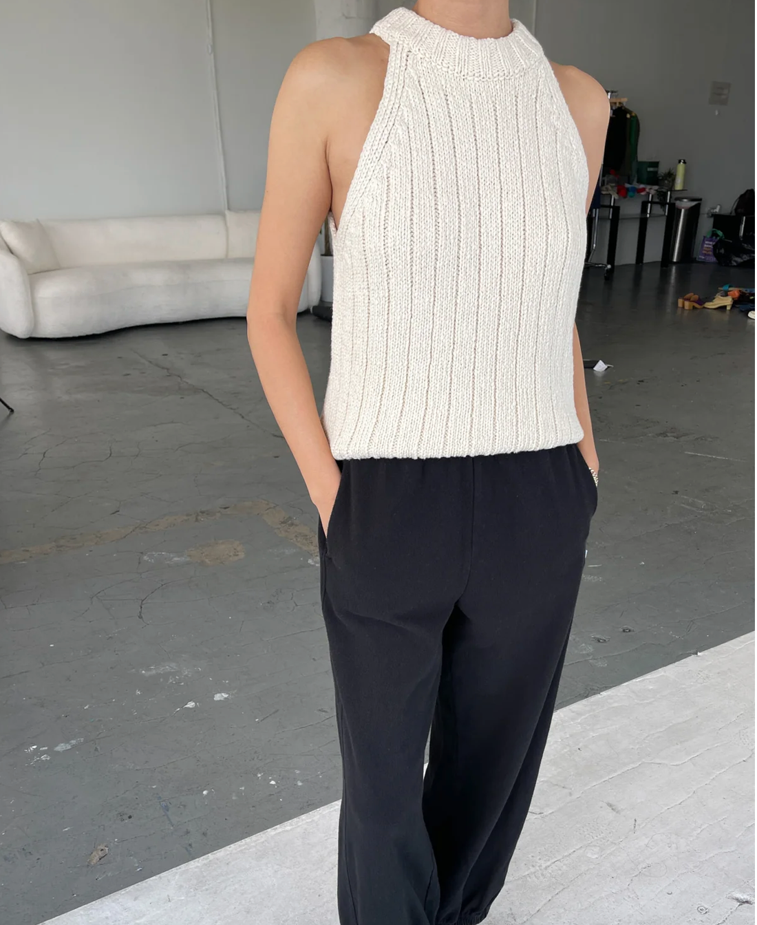 Le Bon Shoppe Claire Cotton Sweater Tank | Natural