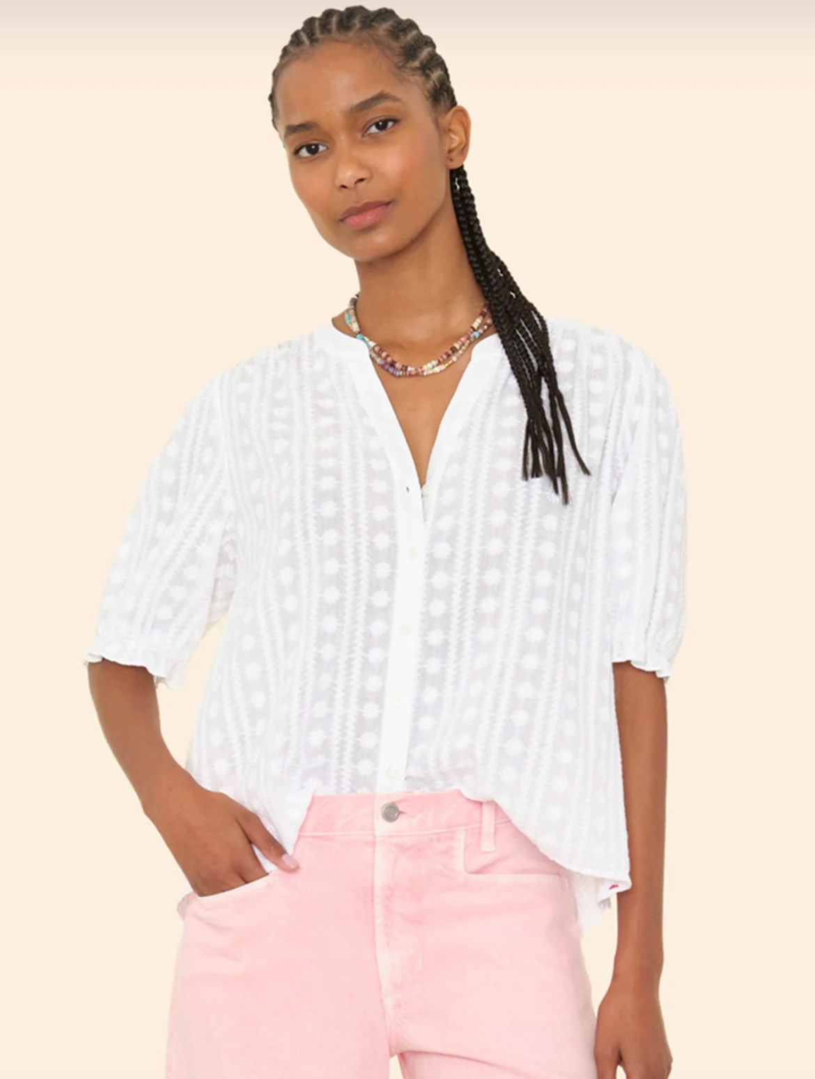 Xirena Eden Embroidered Shirt | White