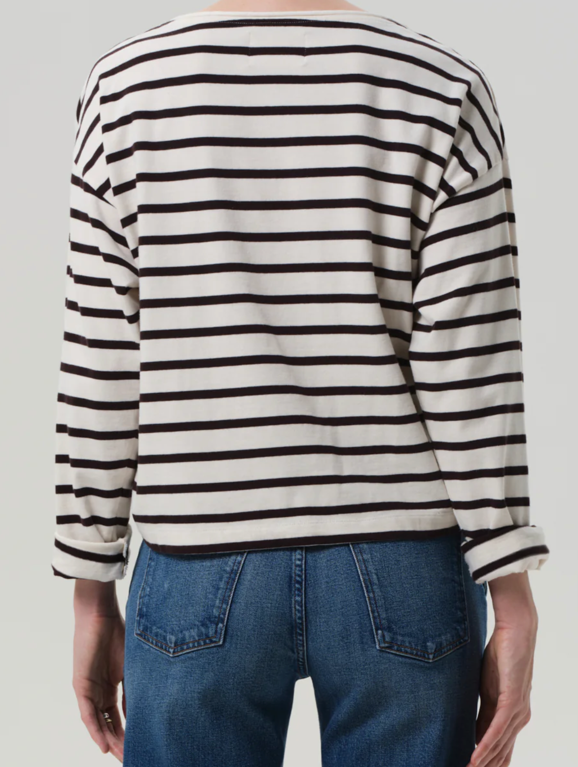 Citizens of Humanity Boat Neck Long Sleeve Top | Chocolate Stripe