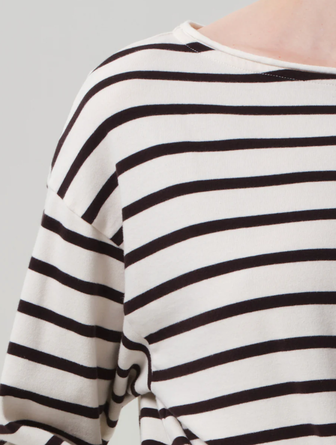 Citizens of Humanity Boat Neck Long Sleeve Top | Chocolate Stripe