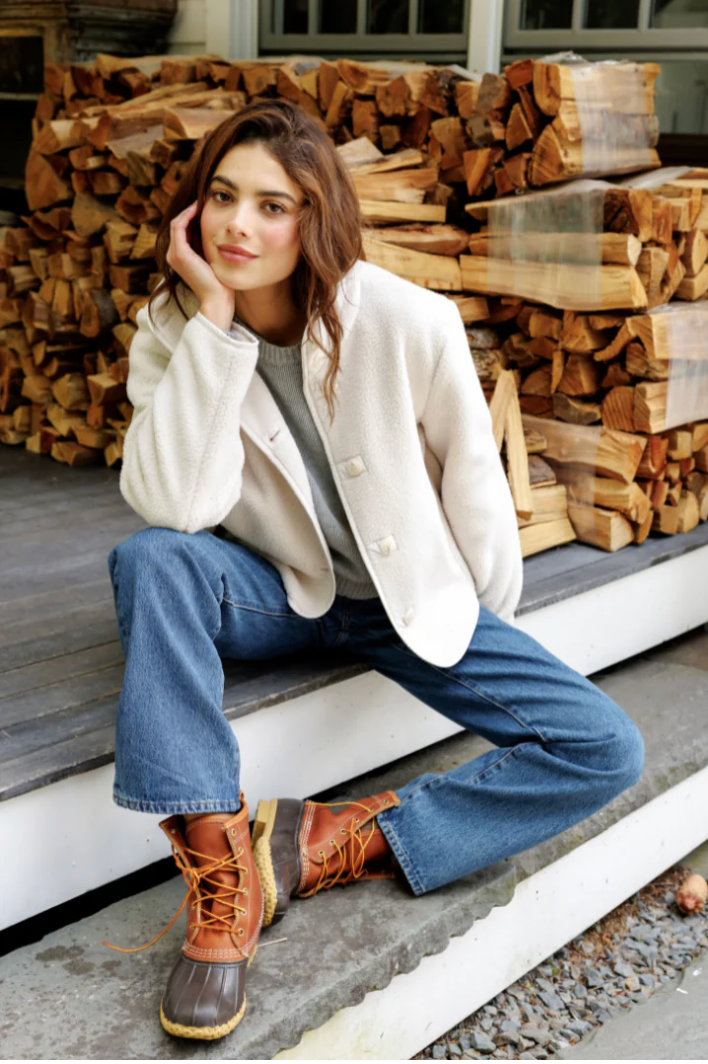 Perfect White Tee Tara Sherpa Fleece Button Front Jacket | Sugar