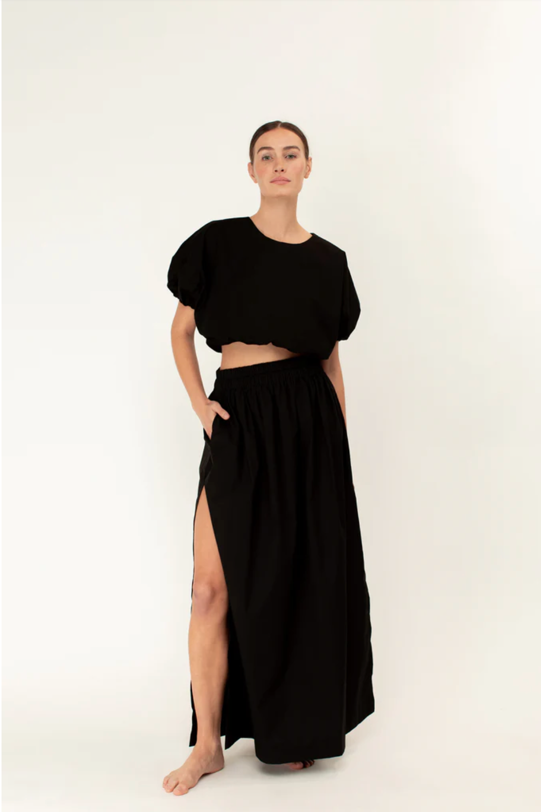 Mikoh | Opihi Bubble Sleeve Crop Top