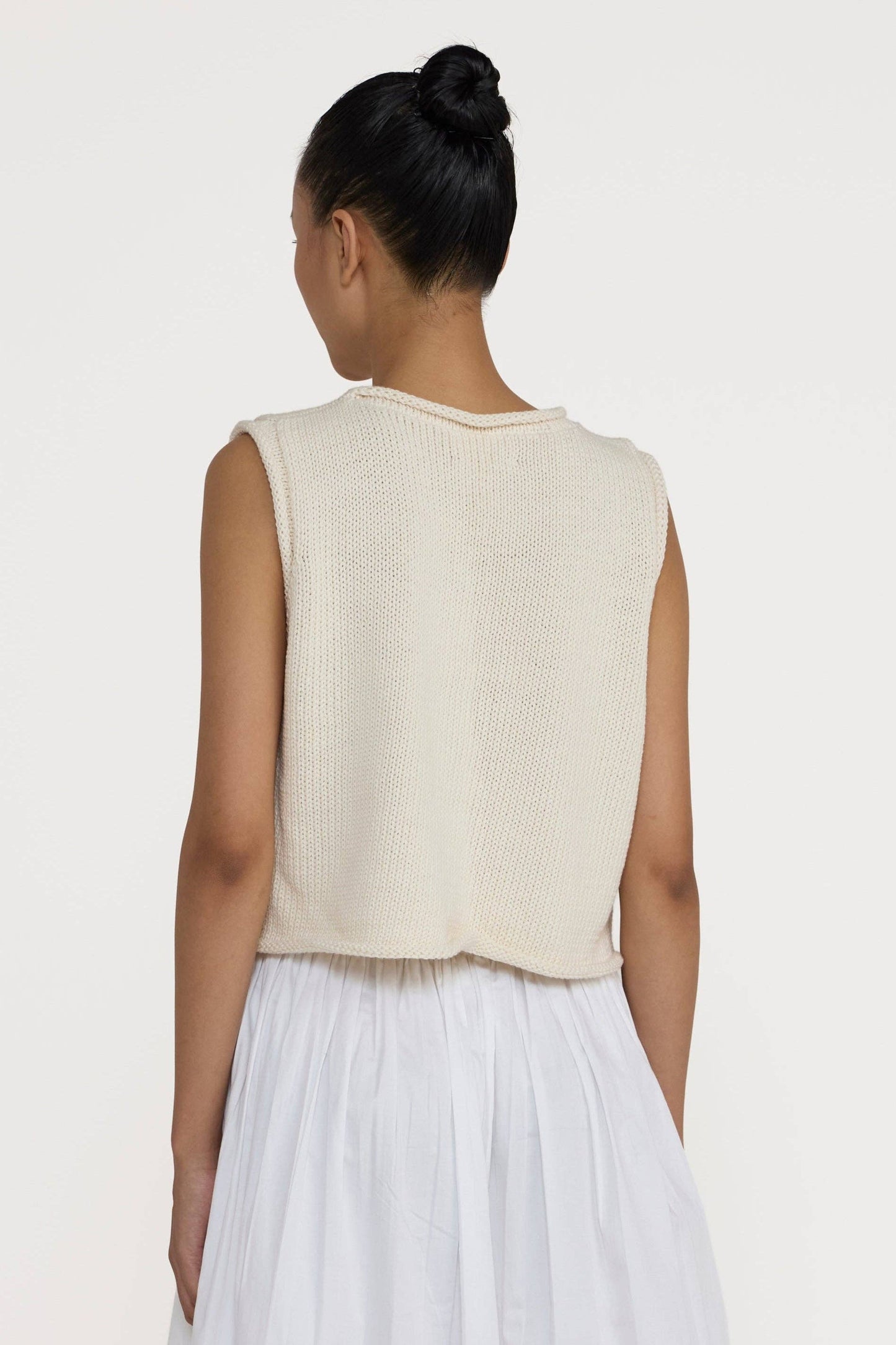 Cropped Knit Tank | Ivory