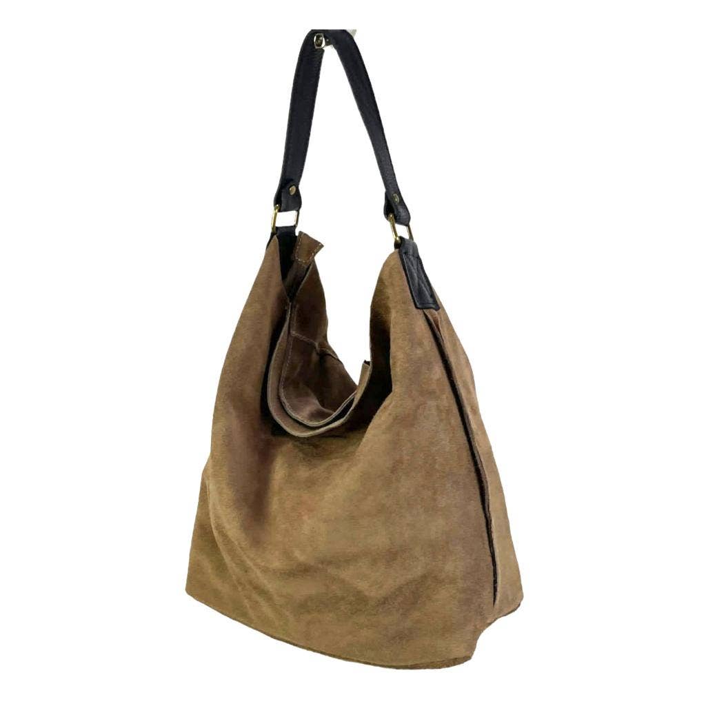 Suede Leather Hobo Bag