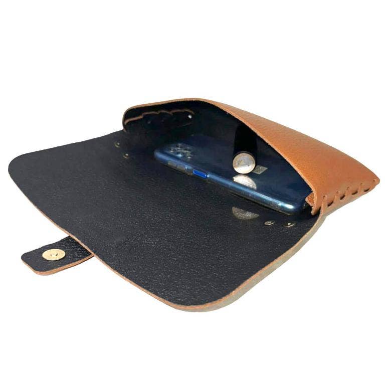 Women's Grain Leather Handbag with Chain Handle and Button Closure