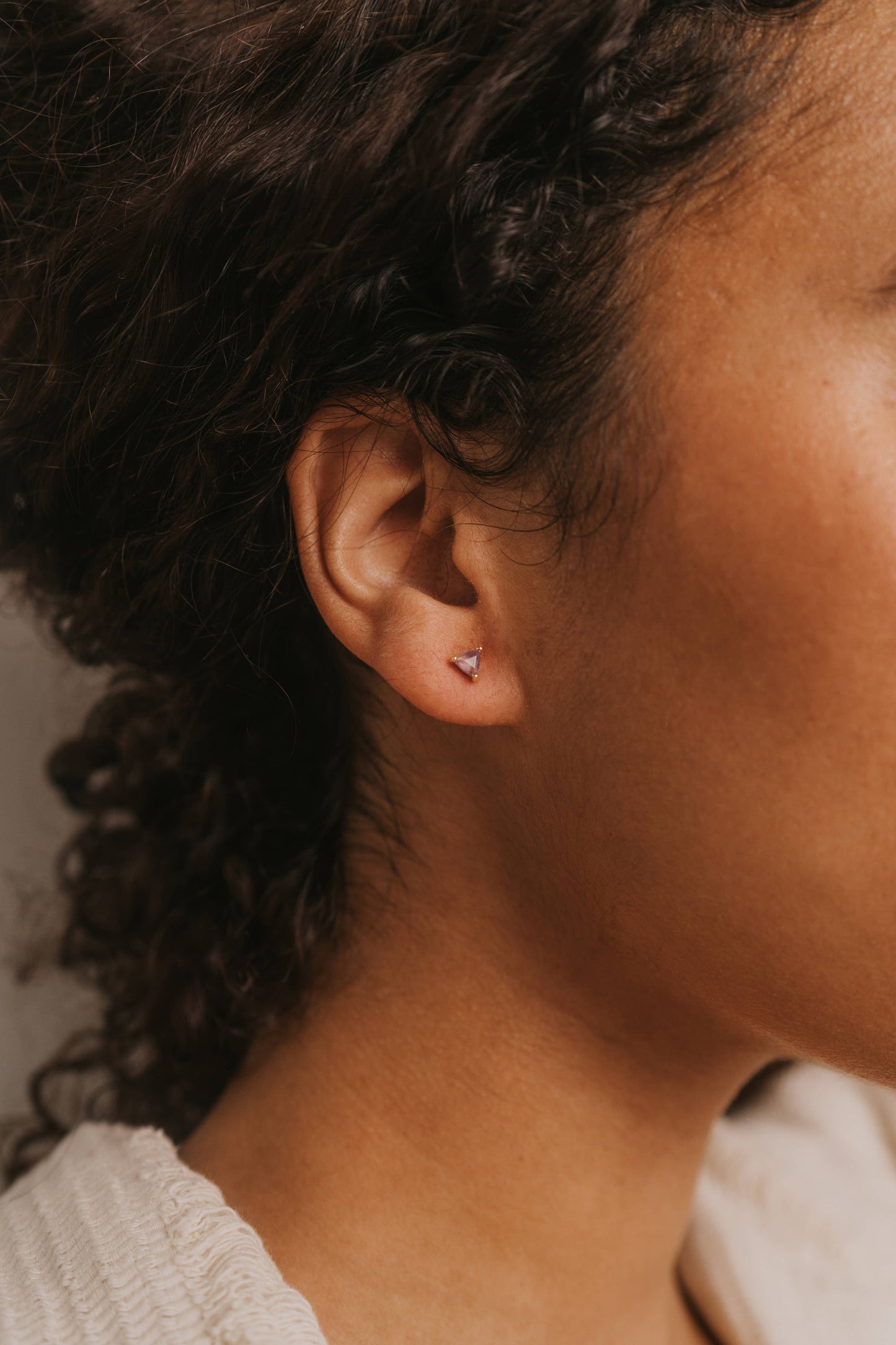 Mini Energy Gem Amethyst Earrings