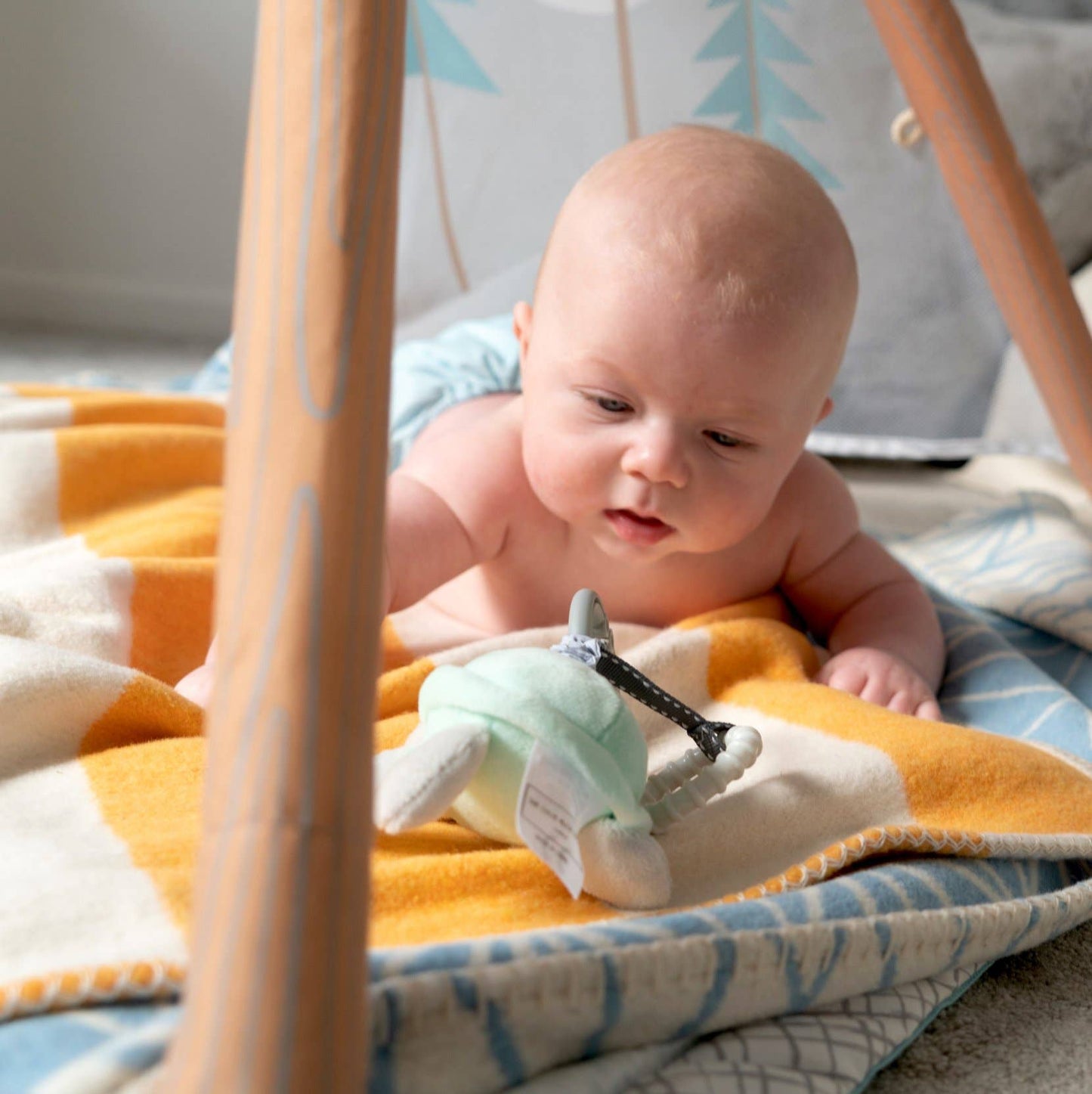 Sunset Stripe Recycled Cotton Baby Blanket