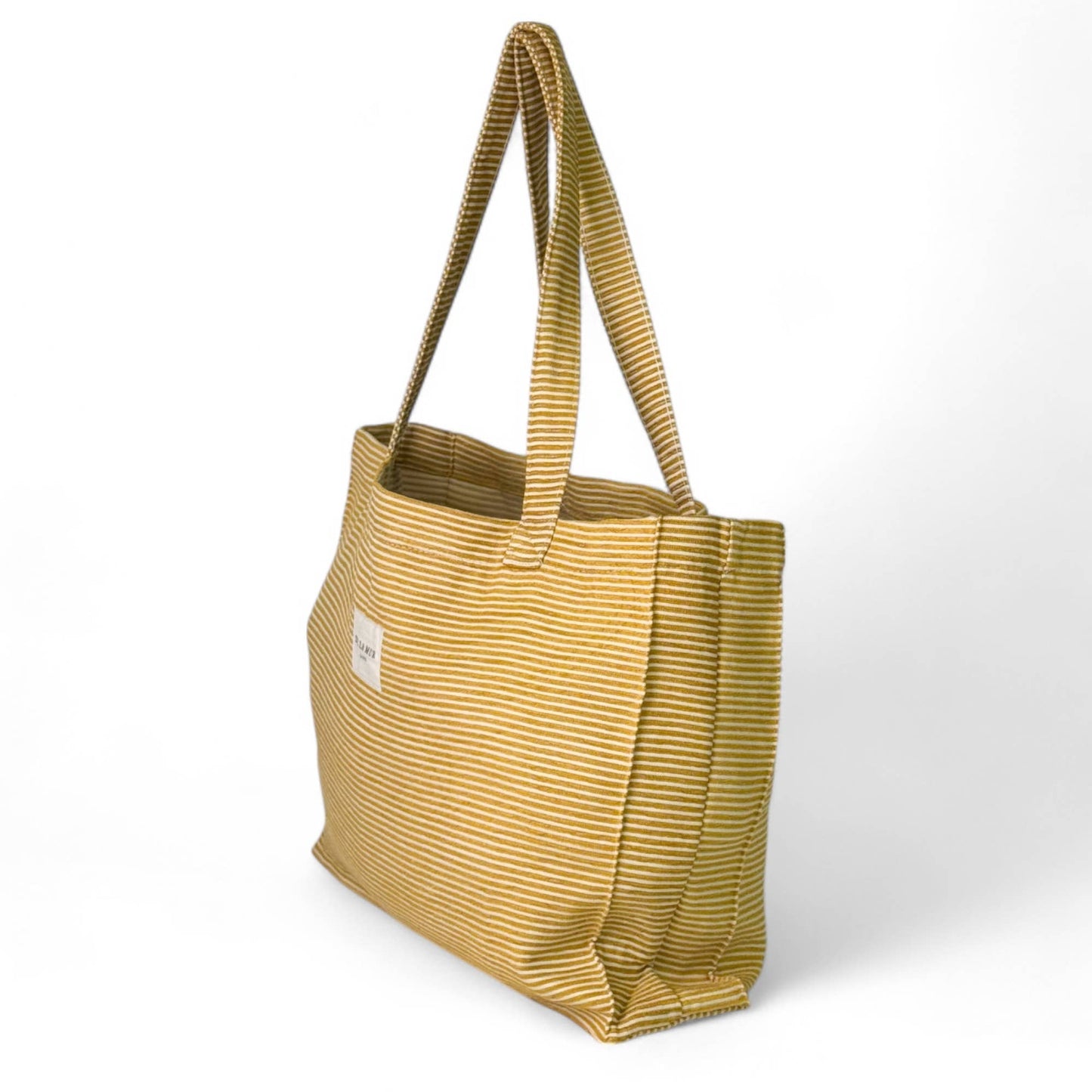 Ochre Striped Rectangular Tote Bag