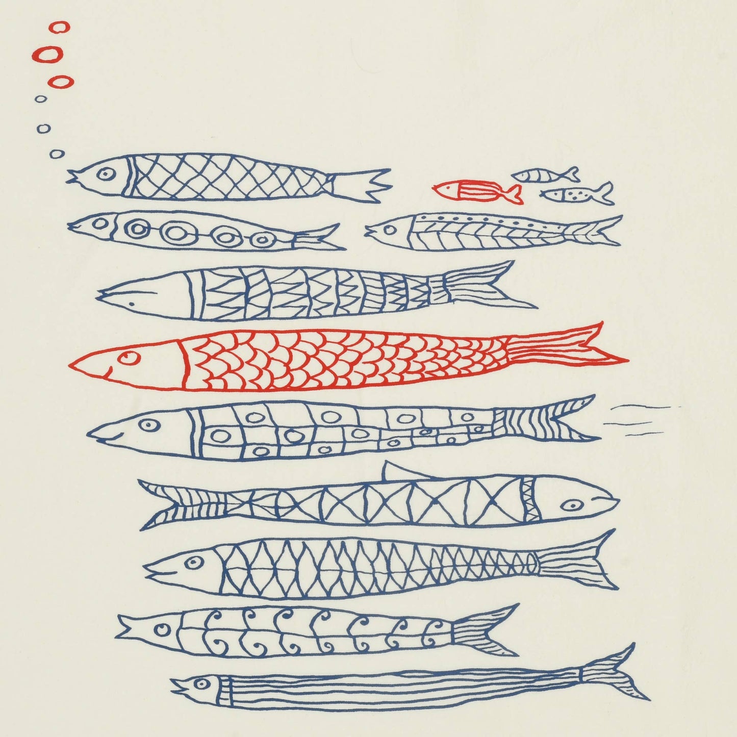 School of fish tea towel